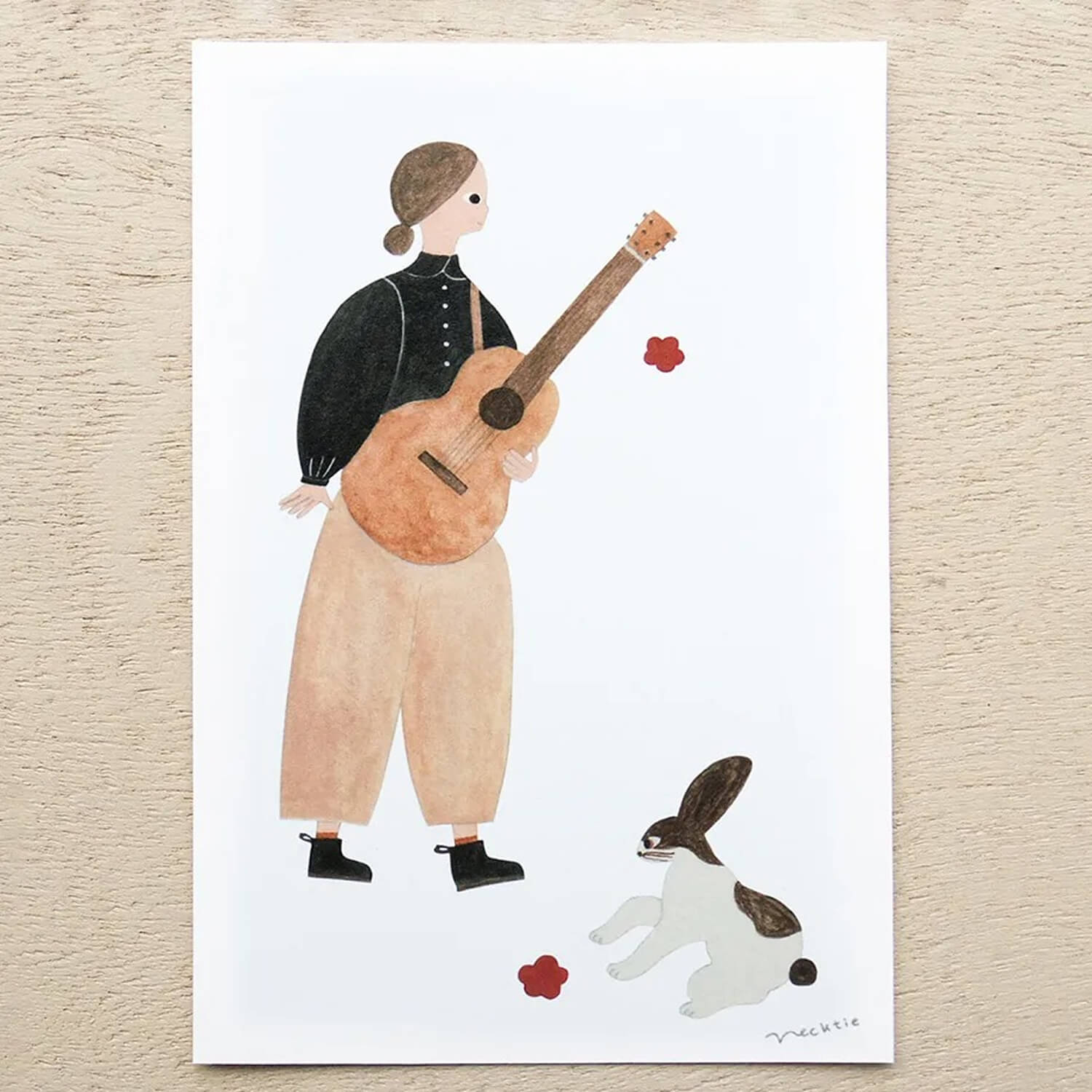 Necktie Postcard Pad – Rabbit Guitar