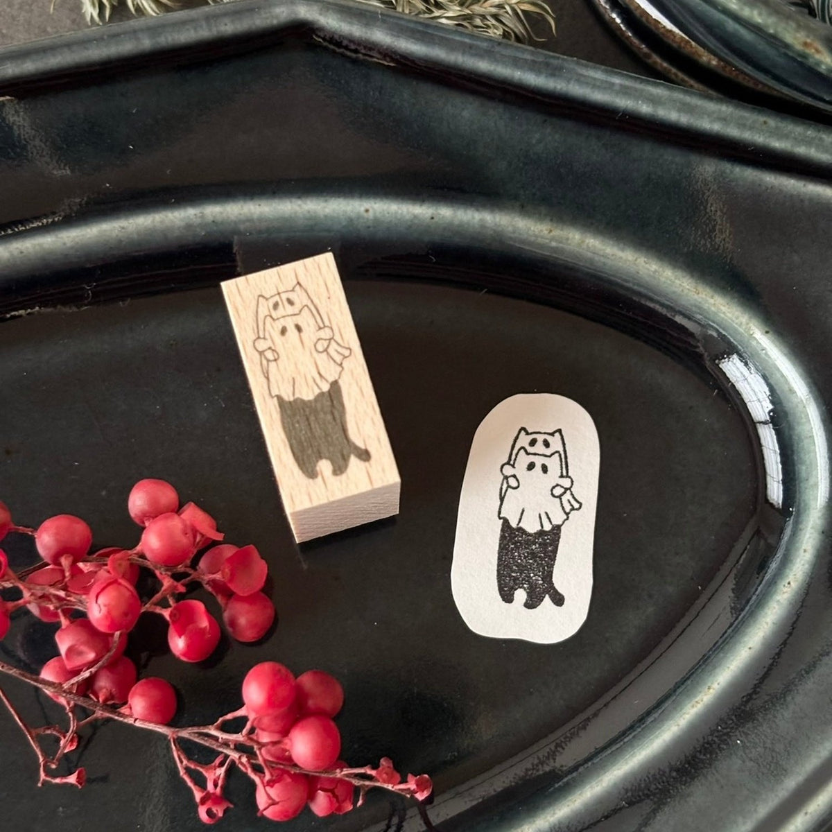 Nemunoki Stamp – Stretchy Ghost Cat