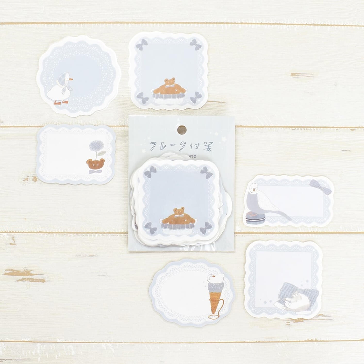 Papier Platz × Tobimatsu Shoichiro Flake Sticky Notes – Blue Favorite