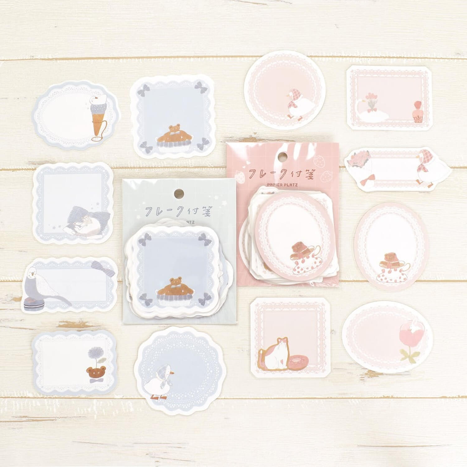 Papier Platz × Tobimatsu Shoichiro Flake Sticky Notes – Blue Favorite