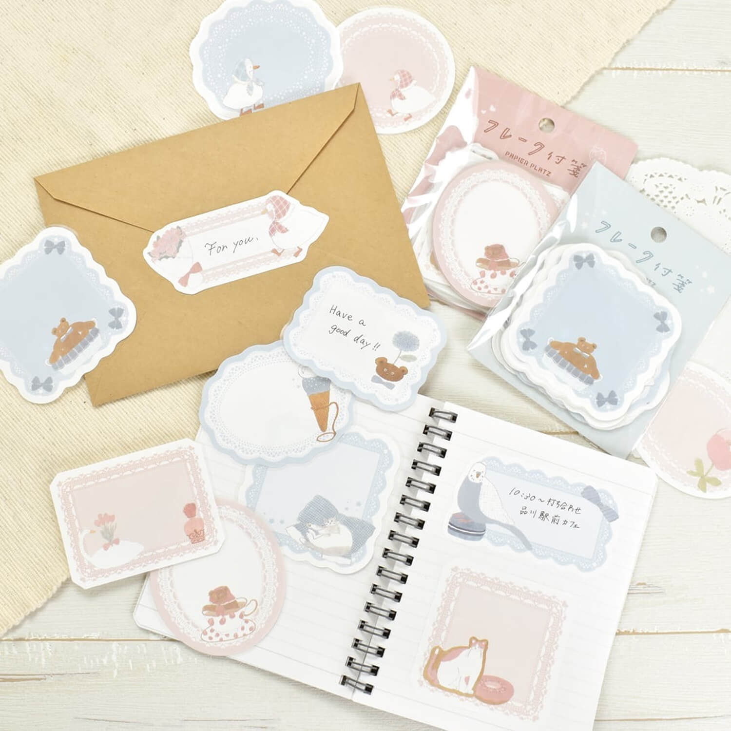 Papier Platz × Tobimatsu Shoichiro Flake Sticky Notes – Pink Favorite