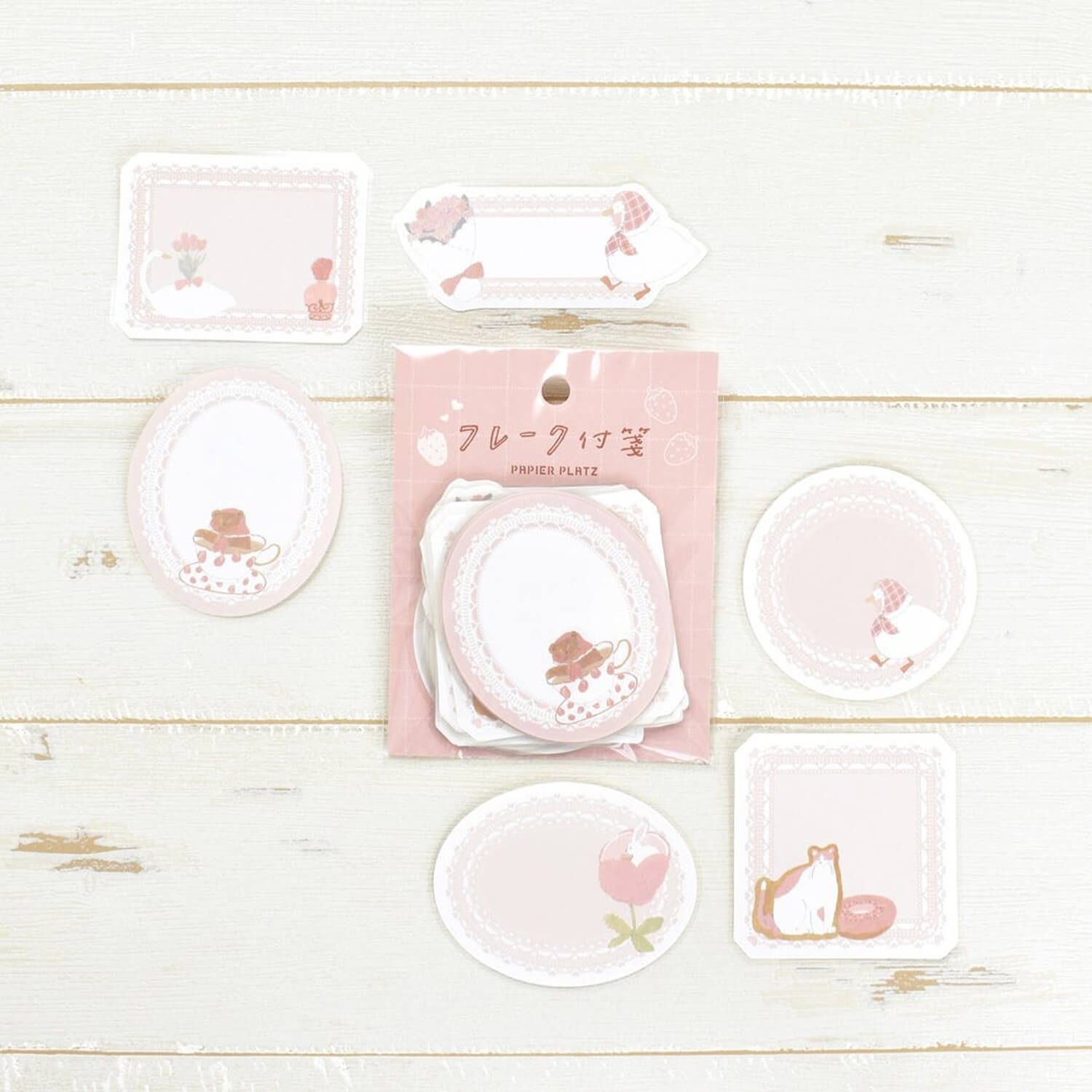 Papier Platz × Tobimatsu Shoichiro Flake Sticky Notes – Pink Favorite