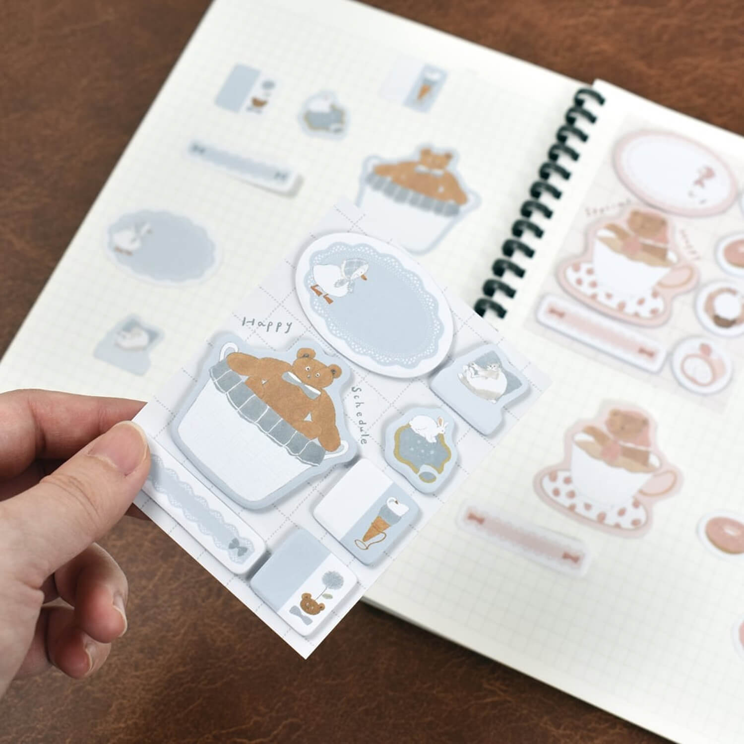 Papier Platz × Tobimatsu Shoichiro Mini Sticky Notes – Blue Favorite