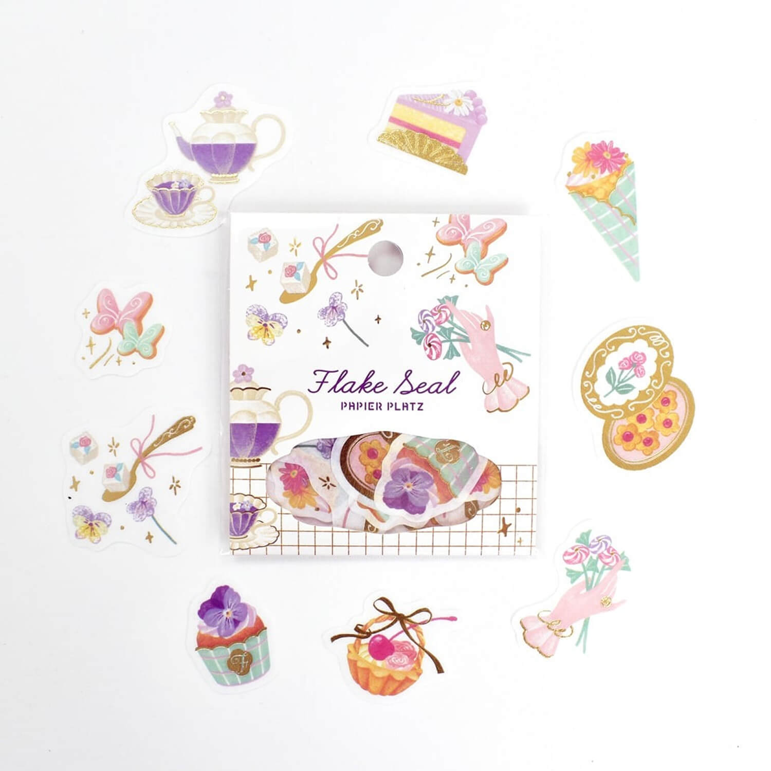 Papier Platz × à la car-do Gold Foil Flake Stickers – Fleur et Sweets - Le Jardin