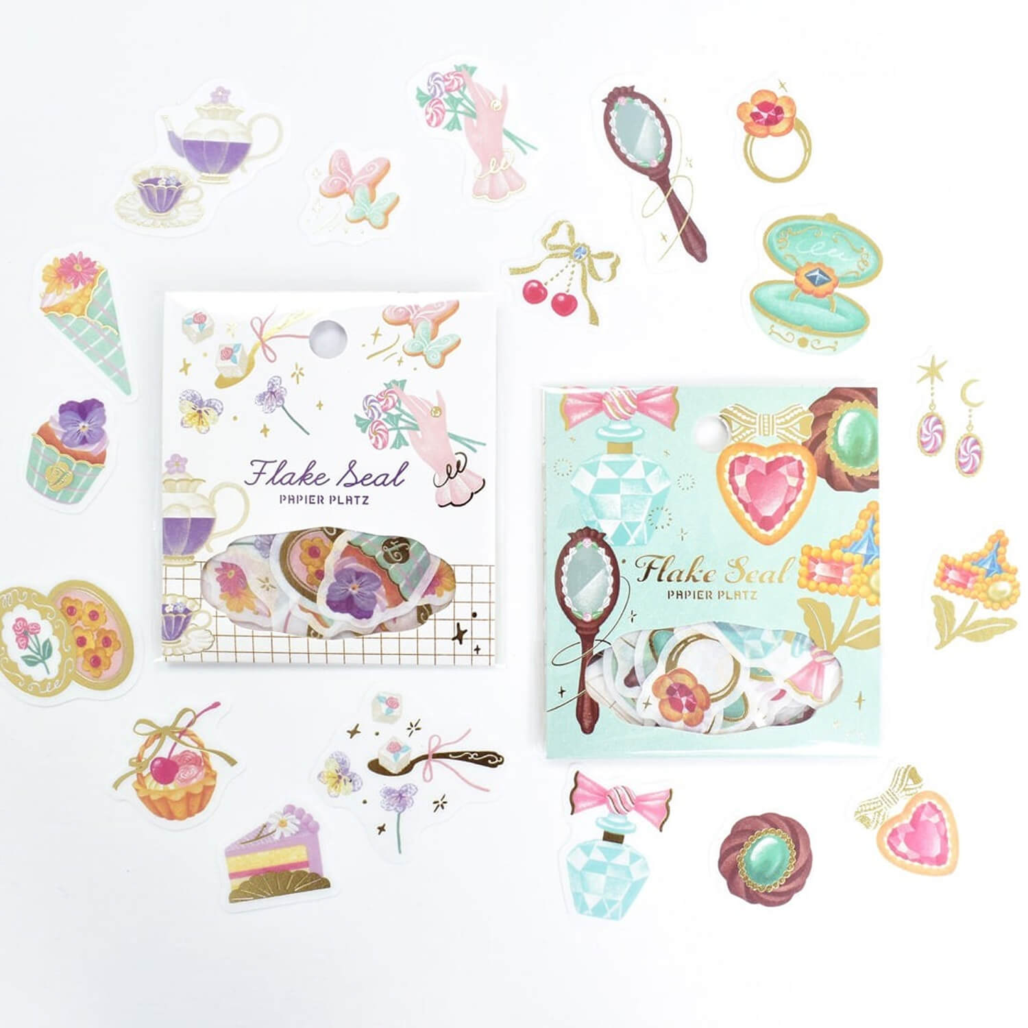 Papier Platz × à la car-do Gold Foil Flake Stickers – Fleur et Sweets - Le Jardin