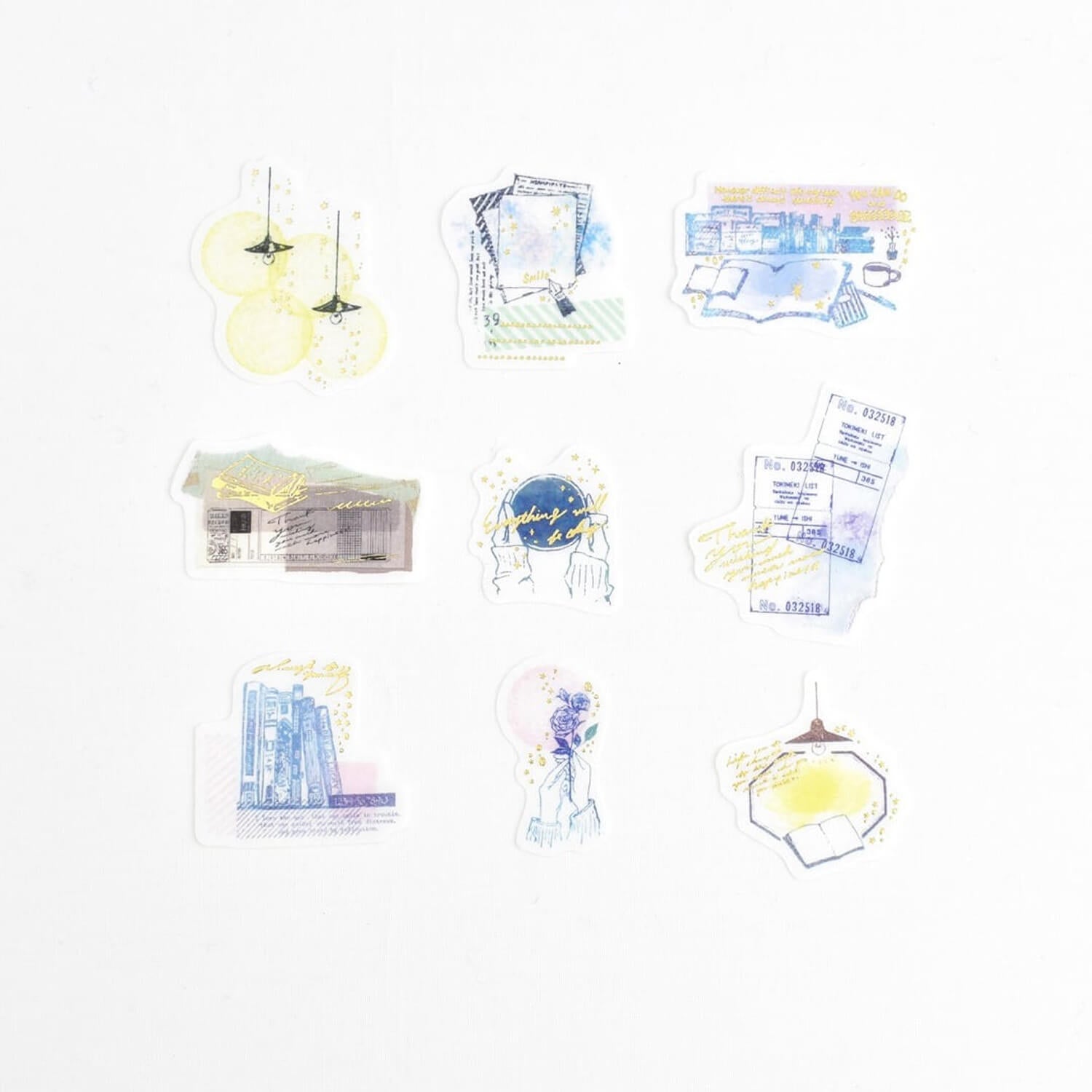 Papier Platz × nonnlala Gold Foil Flake Stickers – My Desk