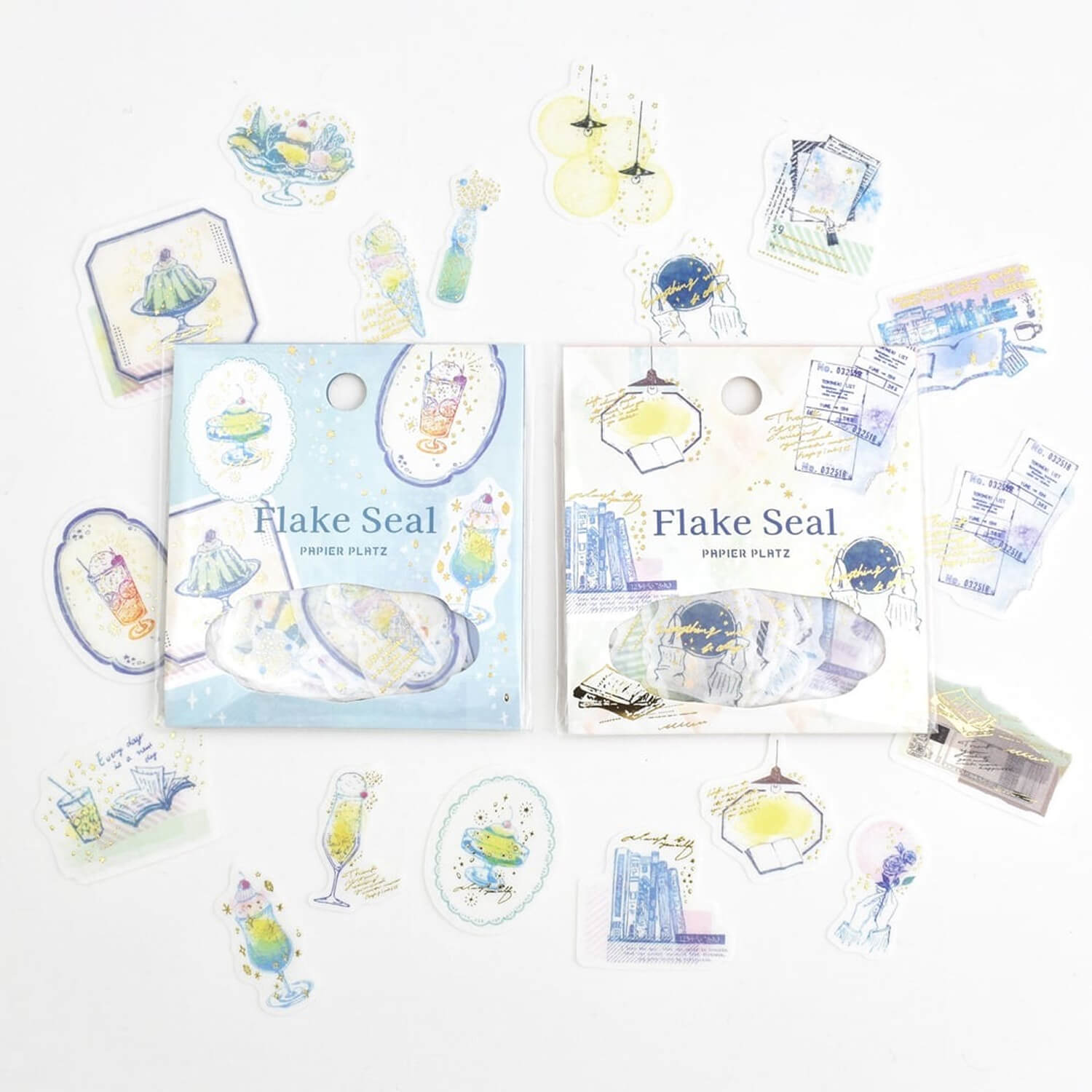 Papier Platz × nonnlala Gold Foil Flake Stickers – My Desk