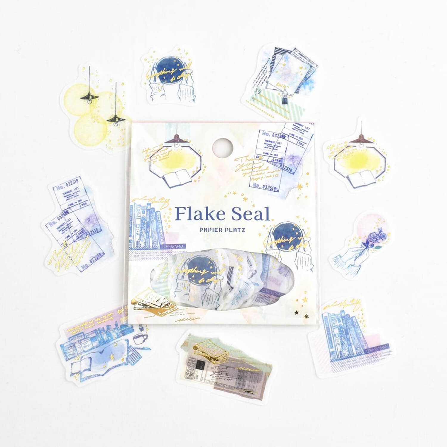Papier Platz × nonnlala Gold Foil Flake Stickers – My Desk