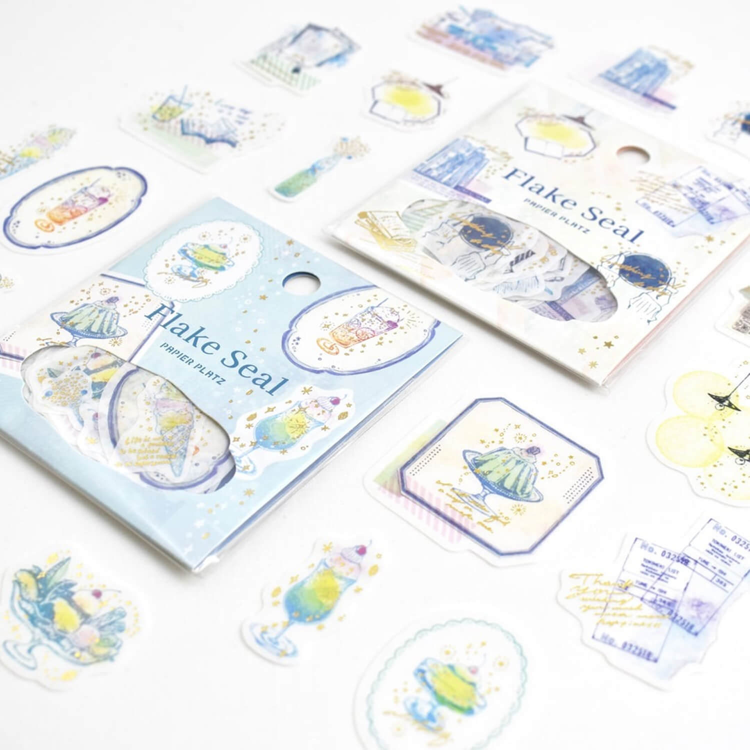Papier Platz × nonnlala Gold Foil Flake Stickers – Sweet Time