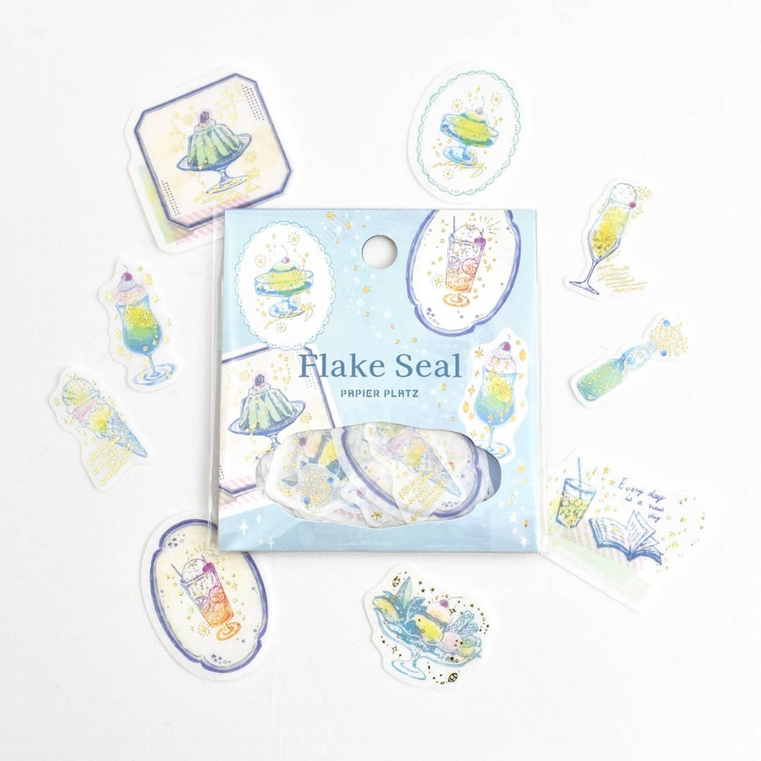 Papier Platz × nonnlala Gold Foil Flake Stickers – Sweet Time