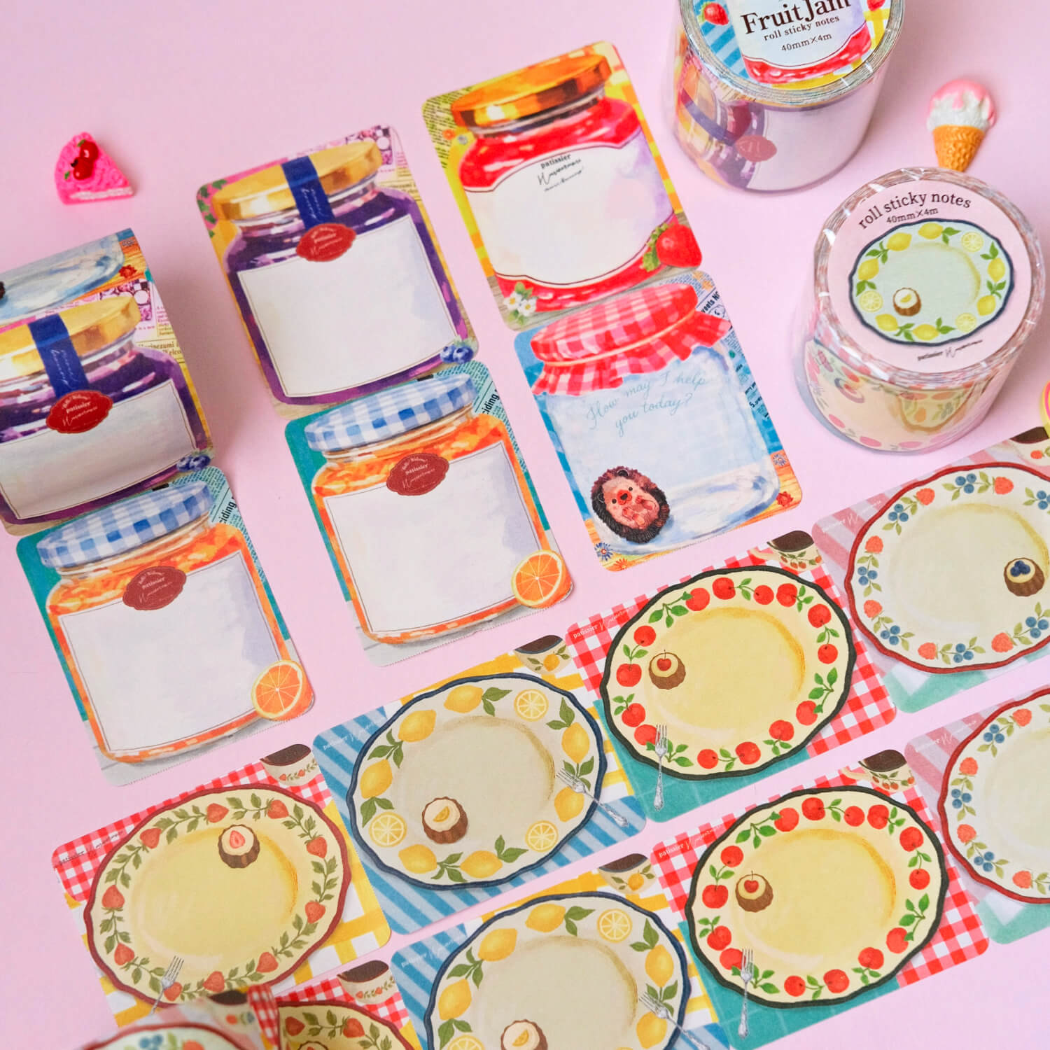 Patissier Harinezumi Roll Sticky Notes - Fruit Jam