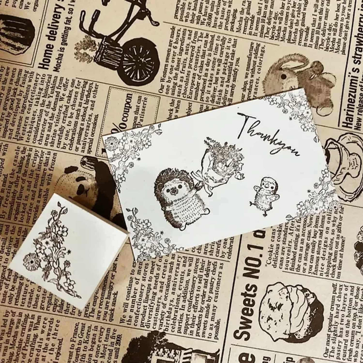 Patissier Harinezumi Stamp – Classic Corner Flowers