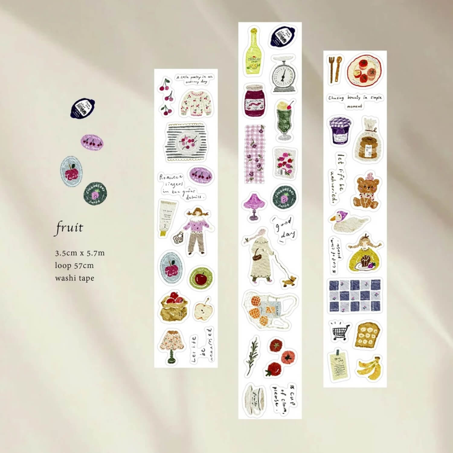 Pion Kiss-Cut Washi Tape – Fruit