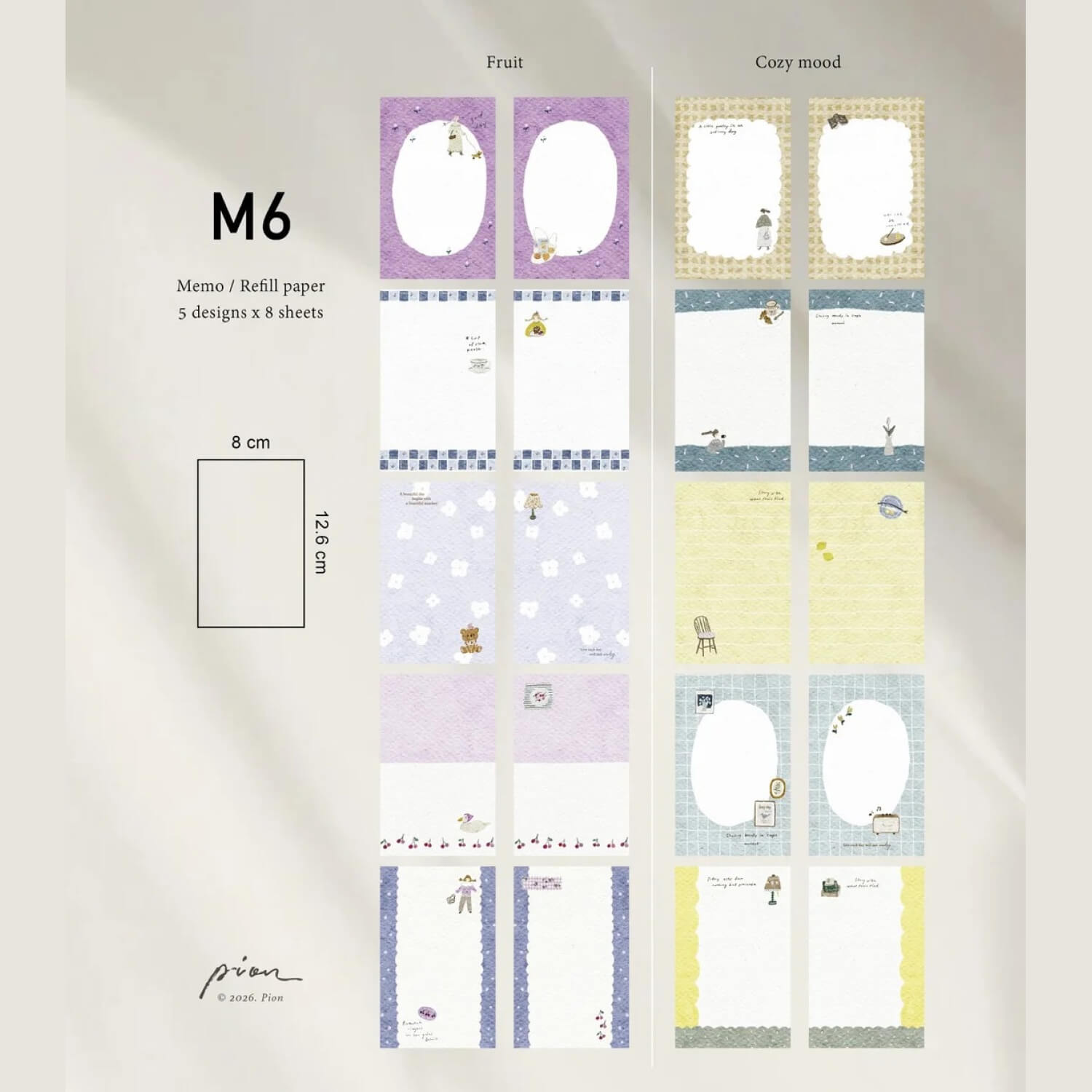 Pion M6 Memo &amp; Refill Paper