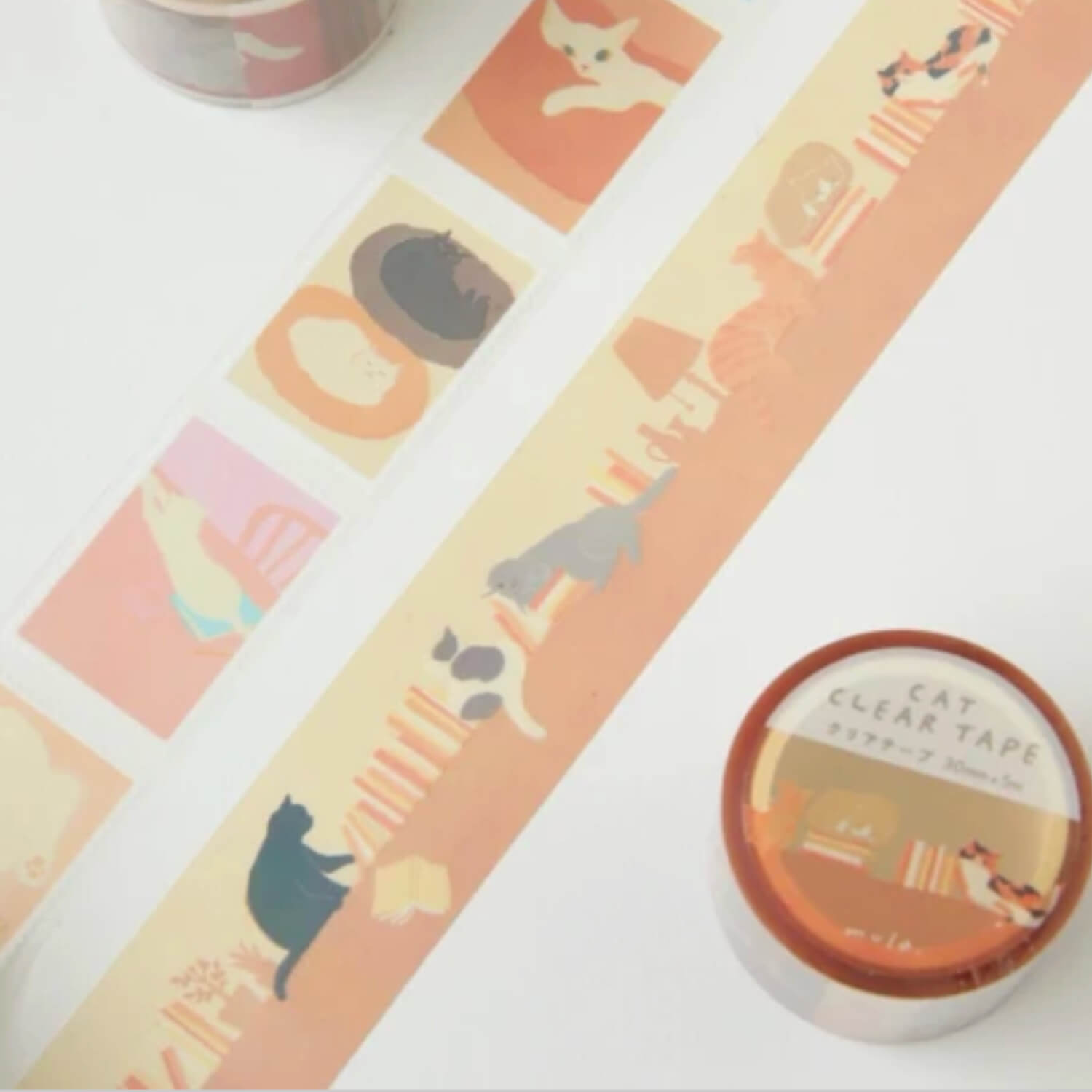 RYU-RYU x mula Clear Tape – Cat &amp; Bookshelf