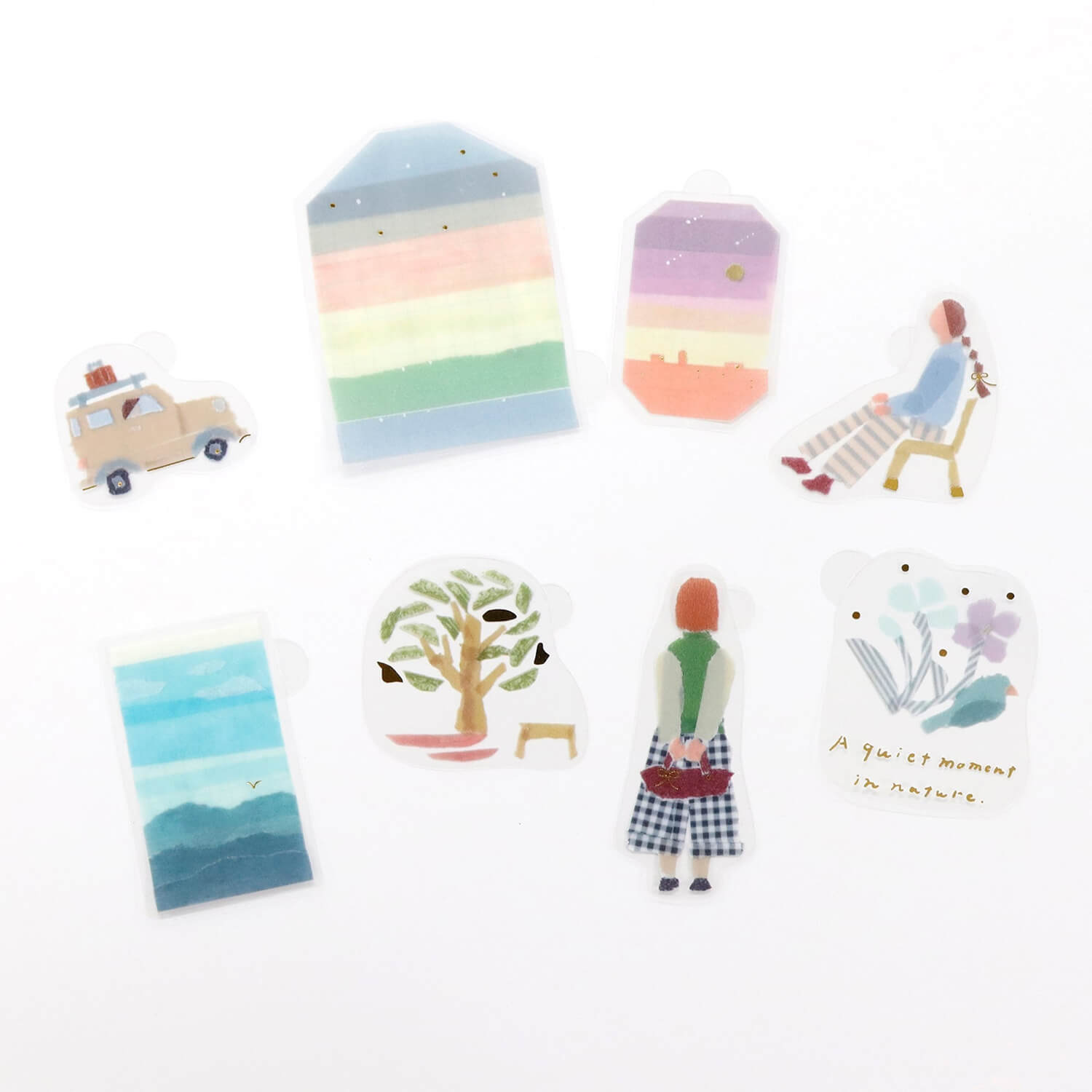 Saien x Miki Tamura Clear Flake Stickers – Natural