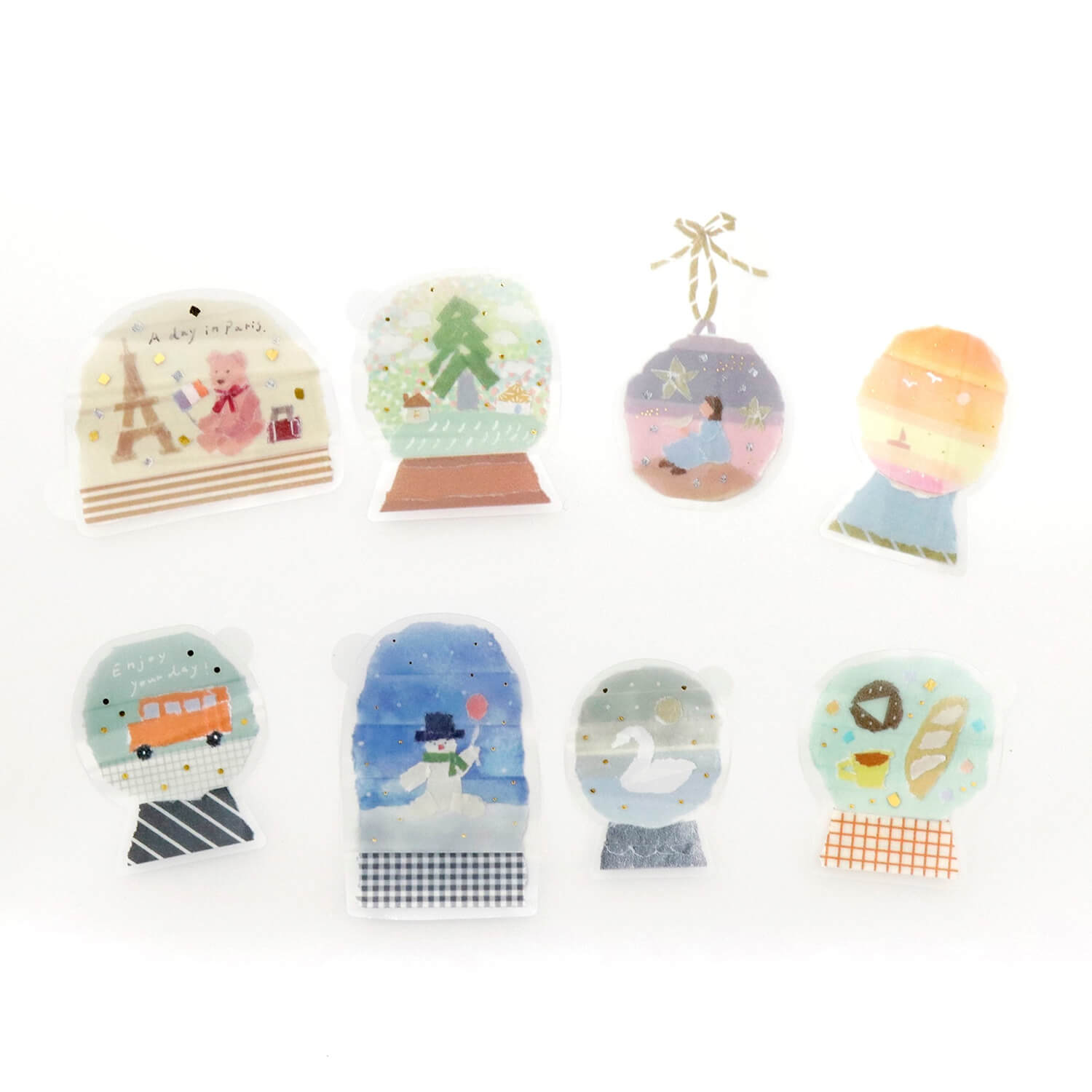 Saien x Miki Tamura Clear Flake Stickers – Snow Dome