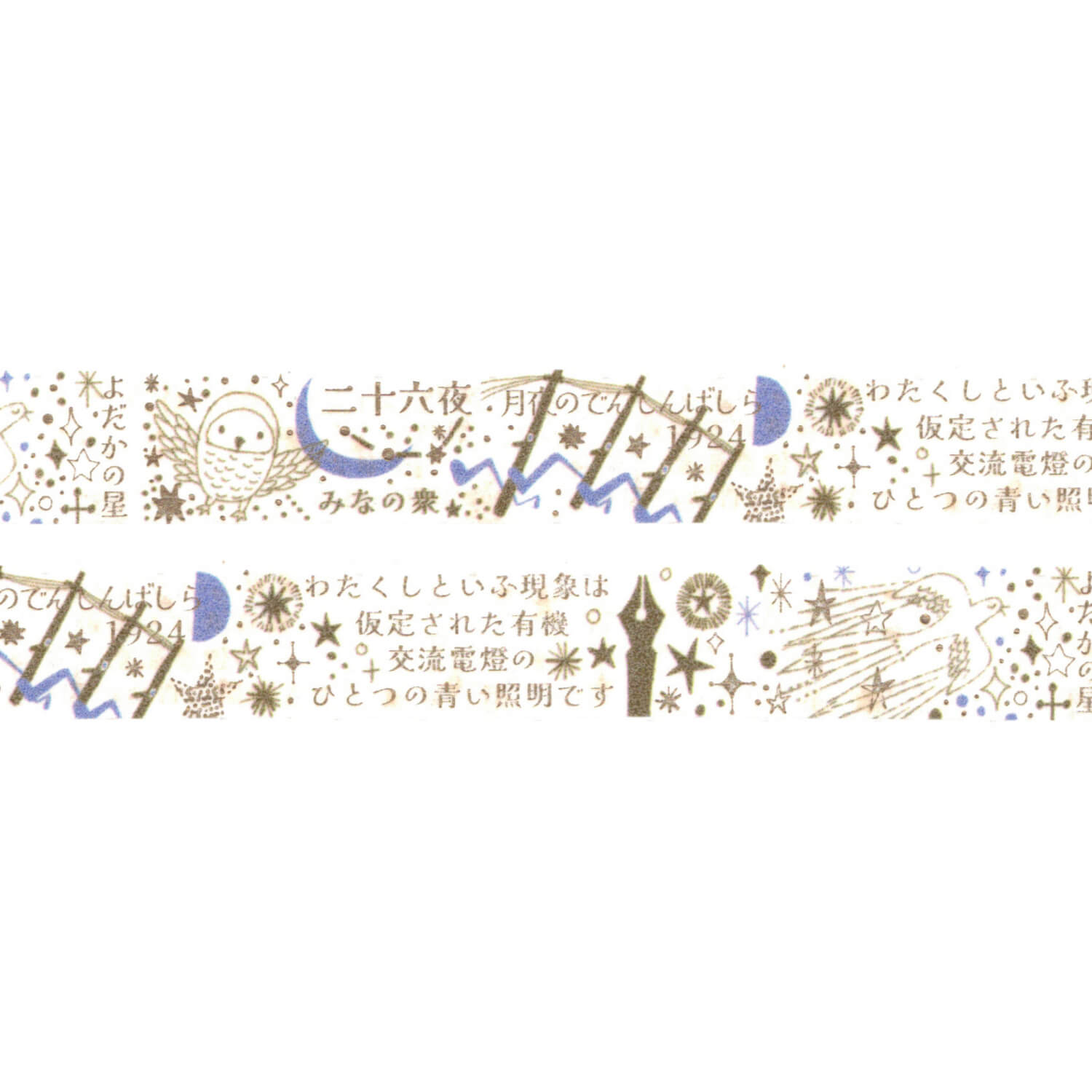 Shinzi Katoh Design Washi Tape – Kenji’s Journey: Blue Tourmaline 2