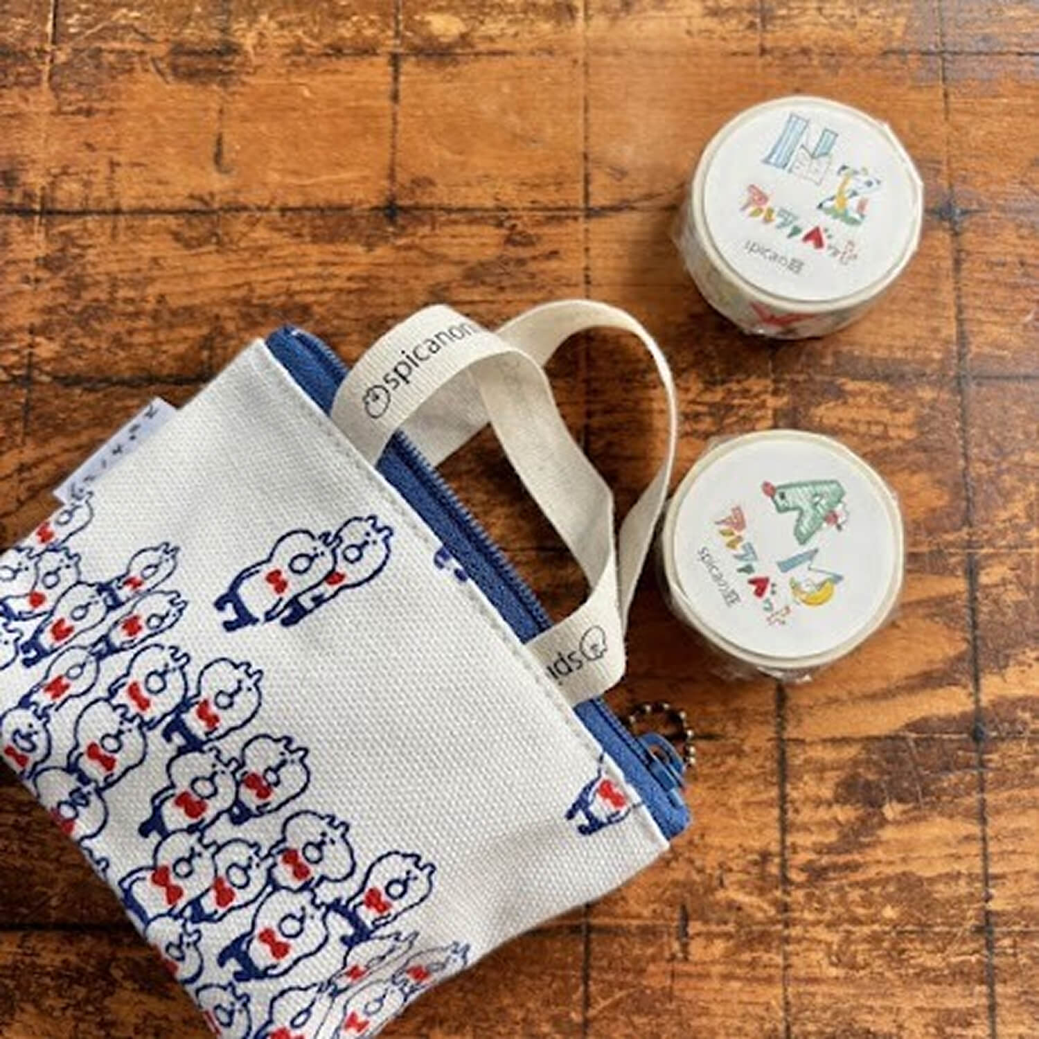 Spica Garden Original Character Washi Tape &amp; Mini Bag Set – Alphabet