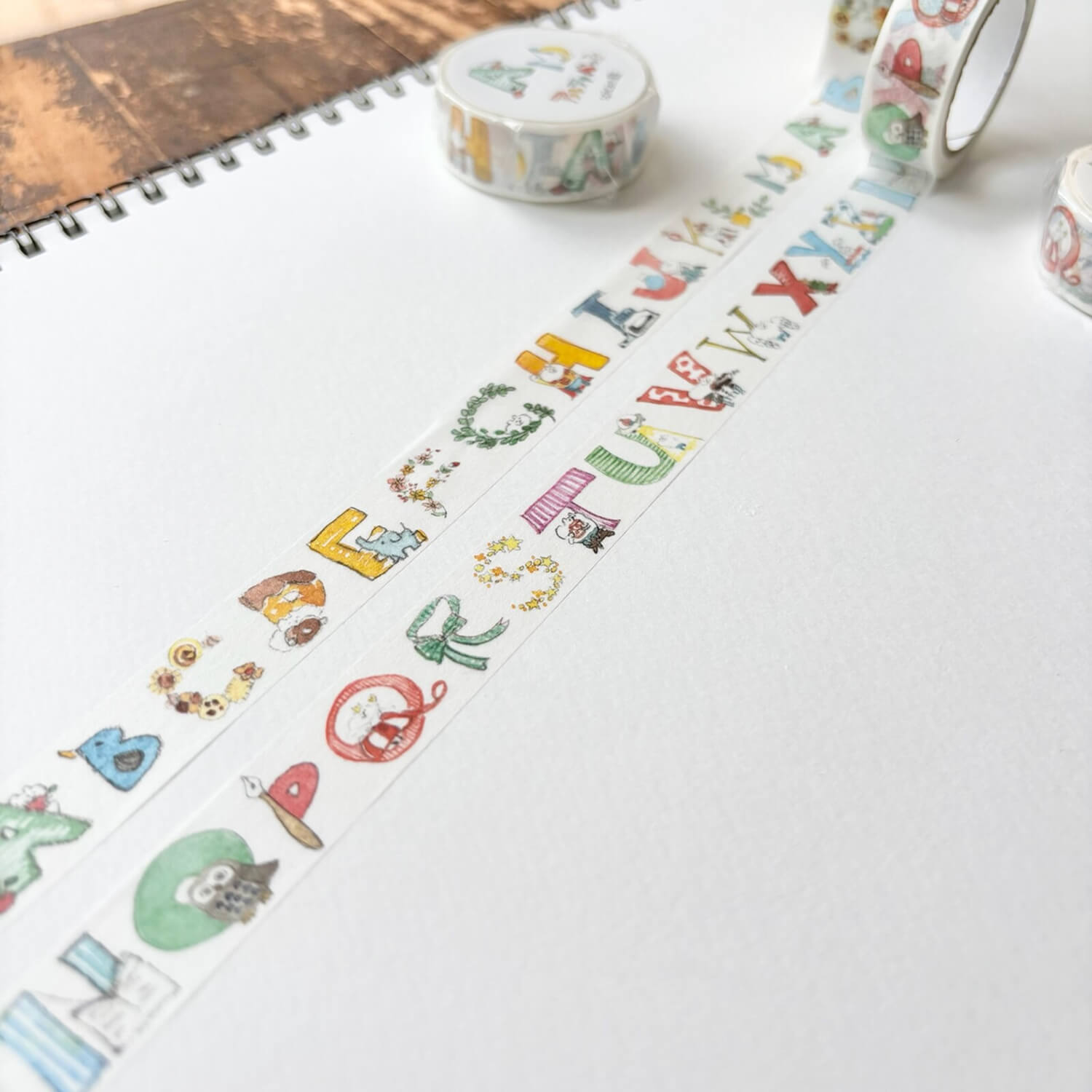 Spica Garden Original Character Washi Tape &amp; Mini Bag Set – Alphabet