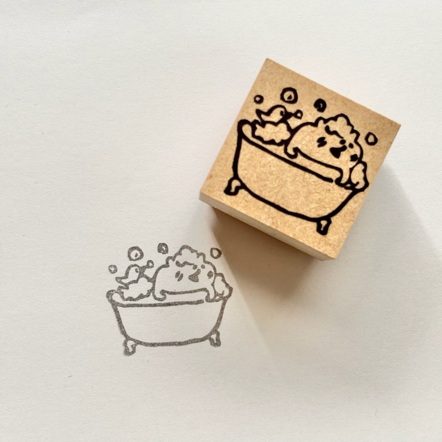 Spica Garden Original Character Wood Mount Stamp – Bath Time