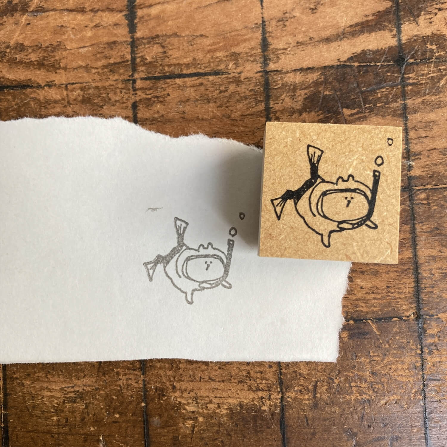Spica Garden Original Character Wood Mount Stamp – Diving