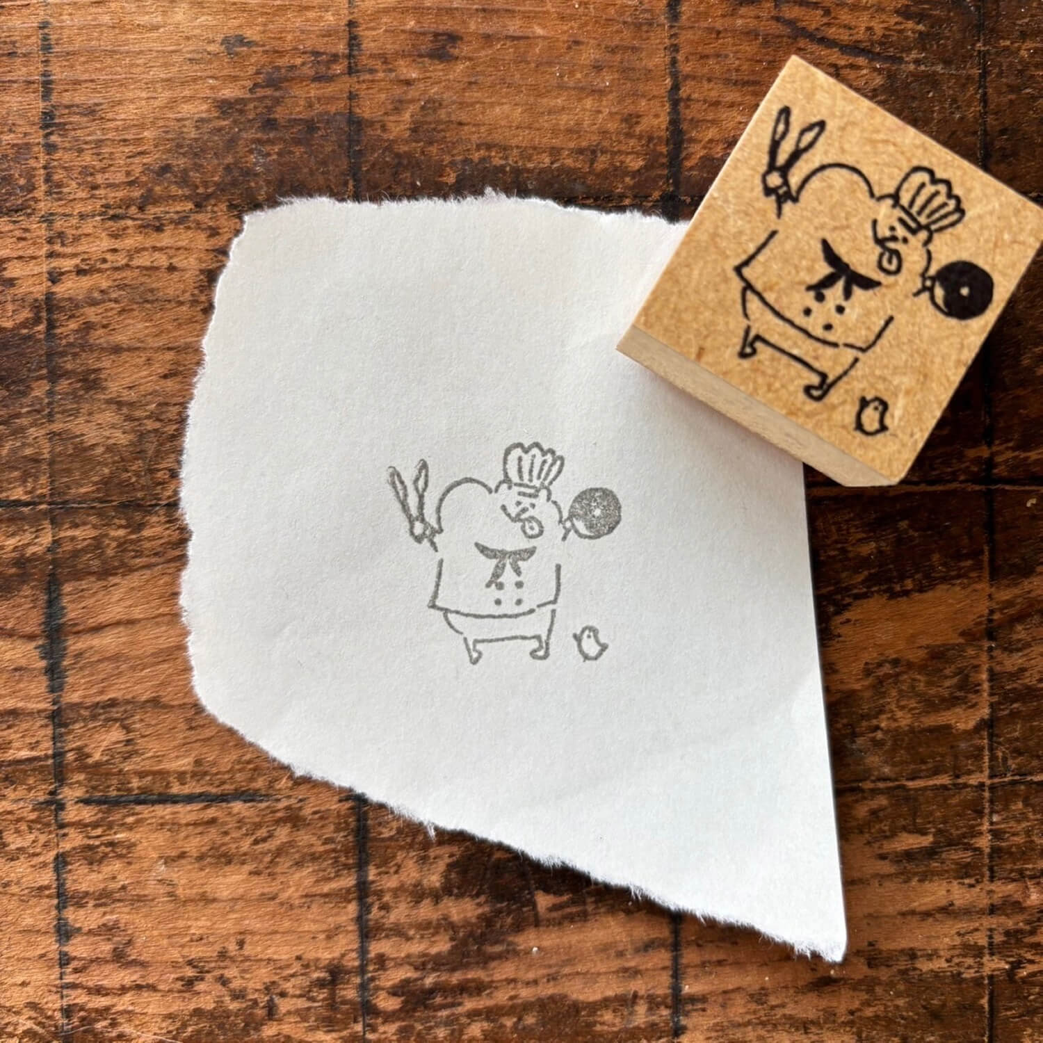 Spica Garden Original Character Wood Mount Stamp – Pastry Chef Donut