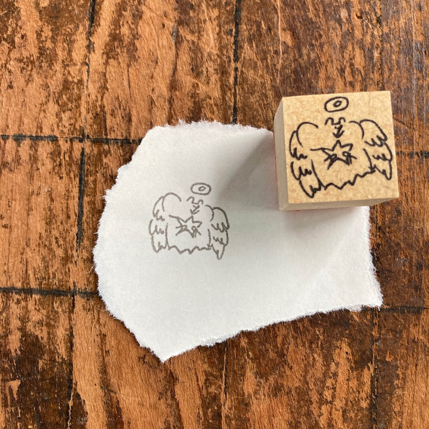 Spica Garden Original Character Wood Mount Stamp – Star Angel
