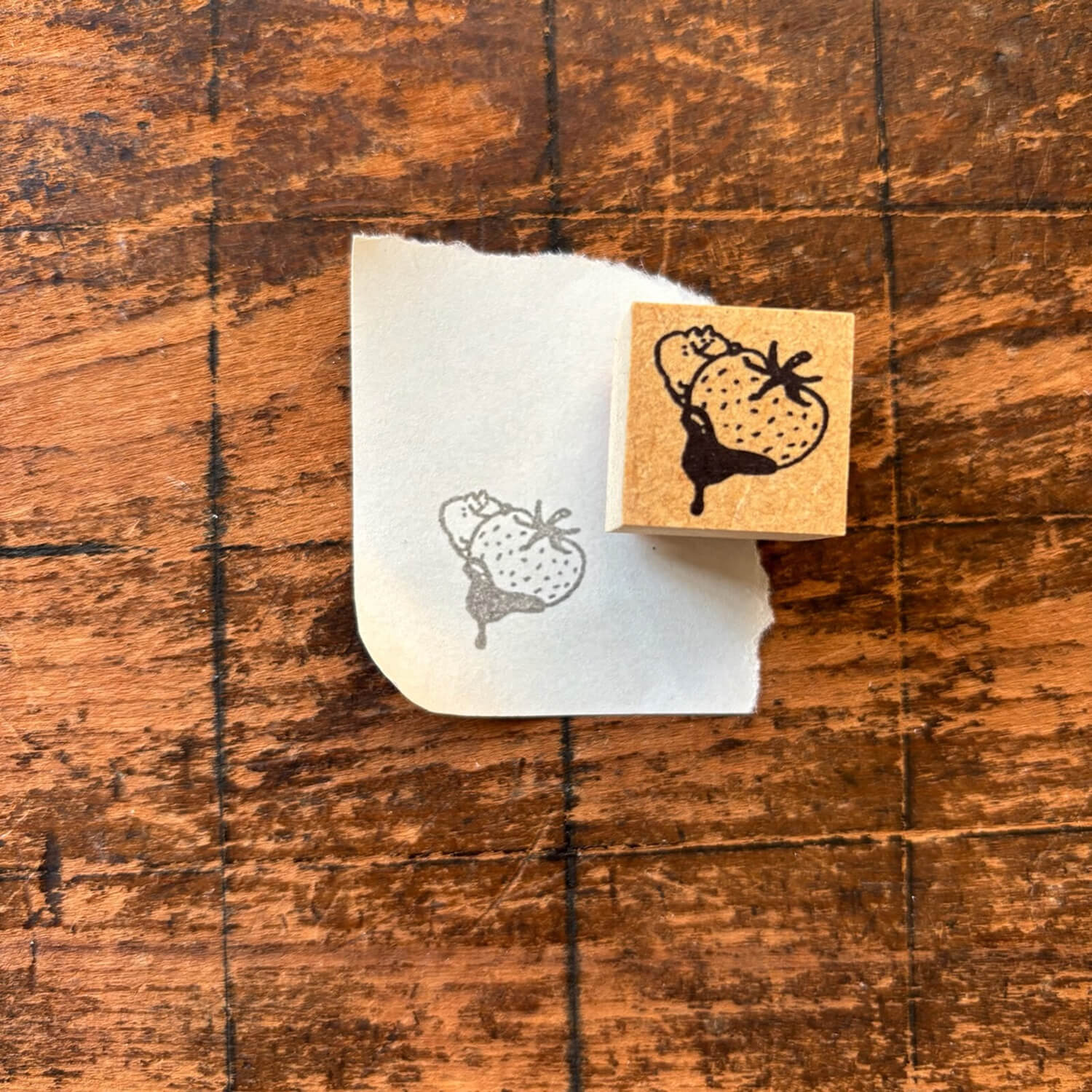 Spica Garden Original Character Wood Mount Stamp – Strawberry Chocolate