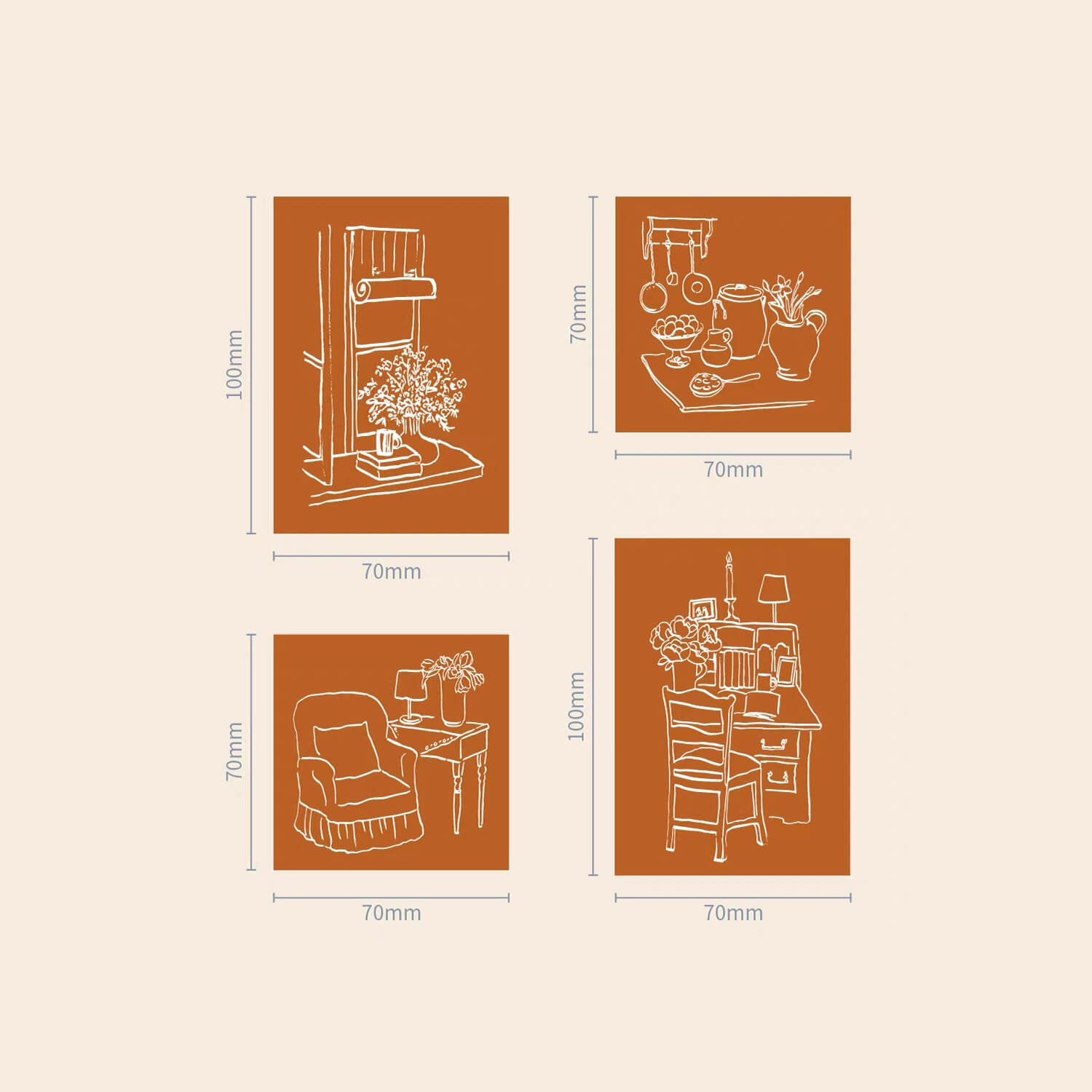 Square Studio Quartet Stamp Set