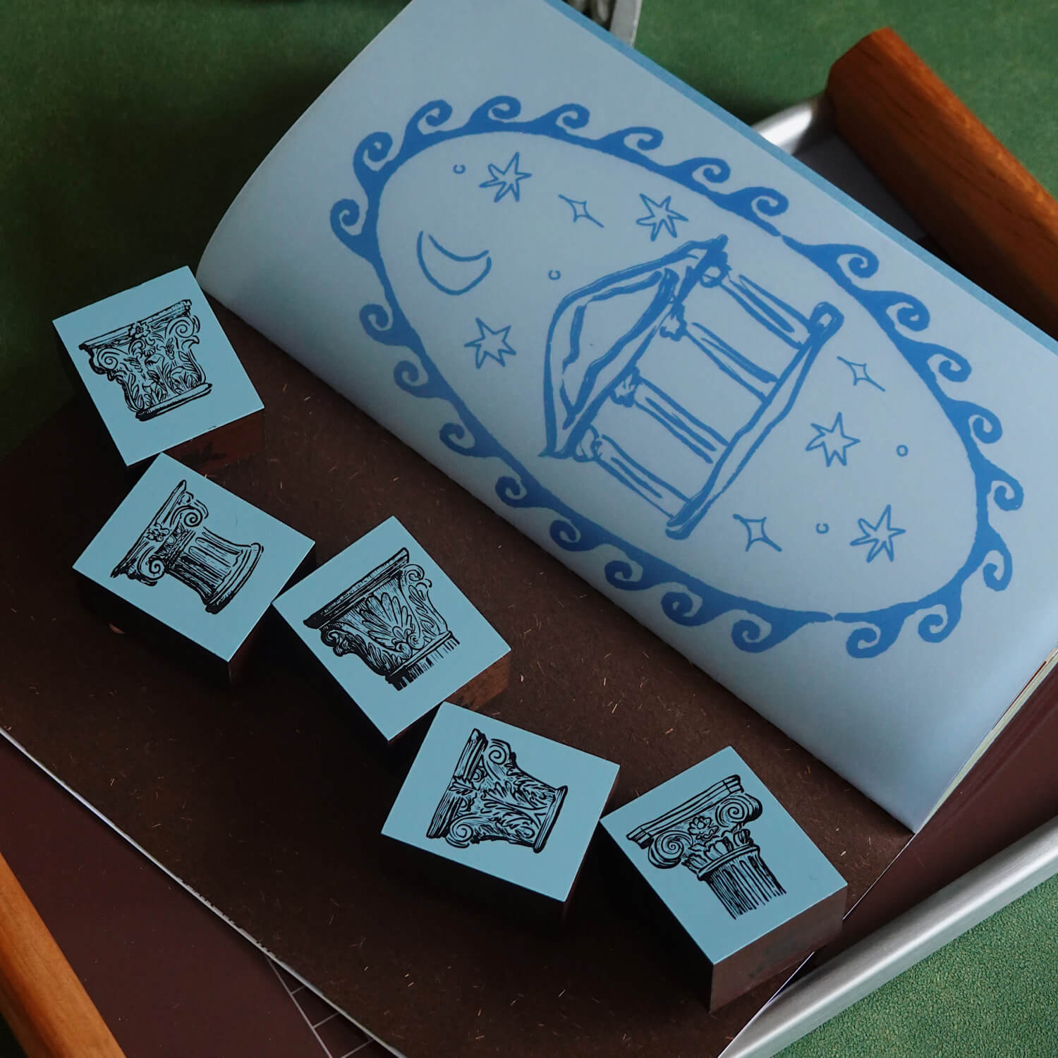 Square Studio Rome Series Wooden Stamp Set – Roman Columns