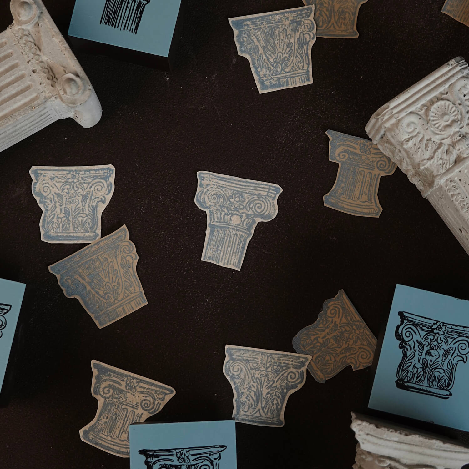 Square Studio Rome Series Wooden Stamp Set – Roman Columns