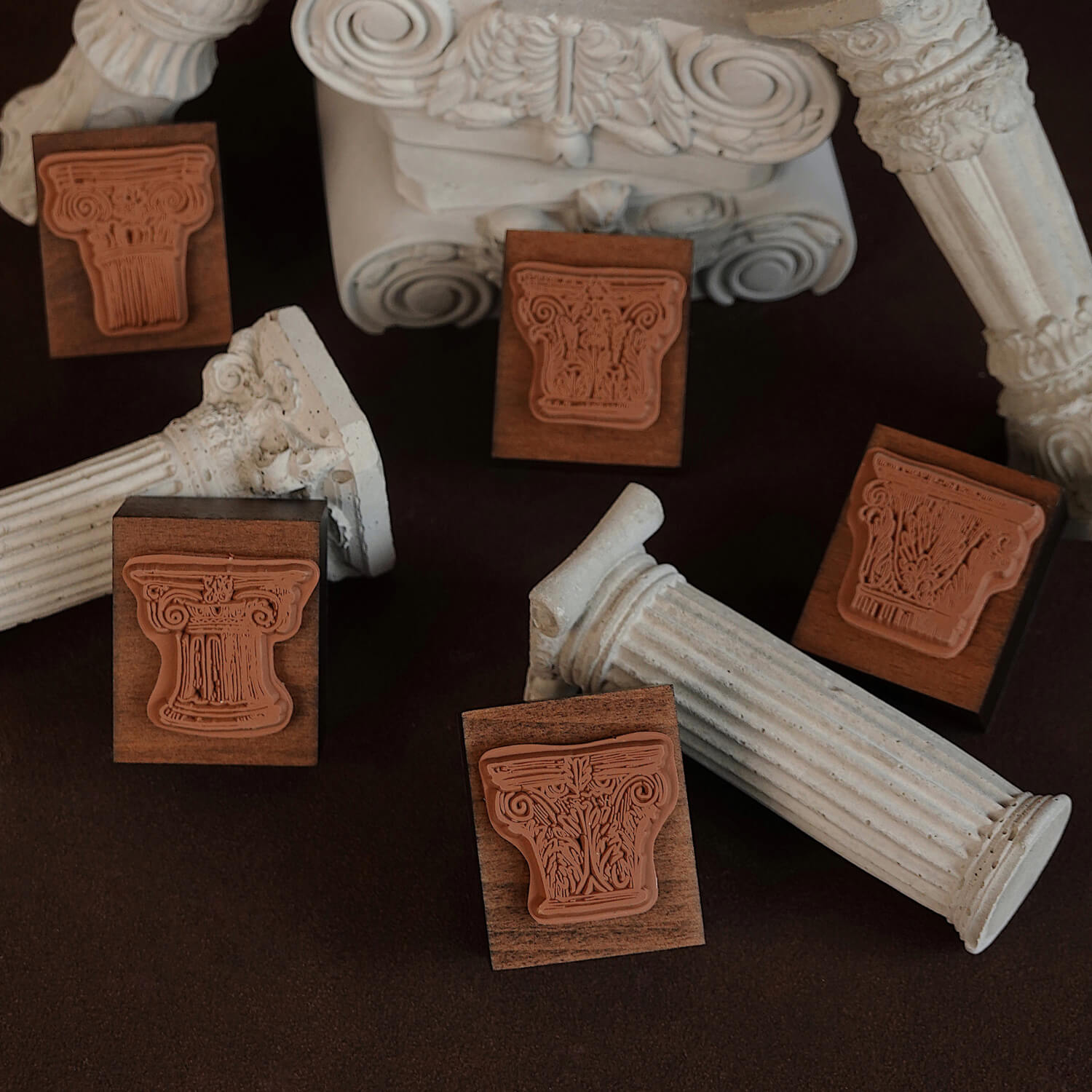 Square Studio Rome Series Wooden Stamp Set – Roman Columns