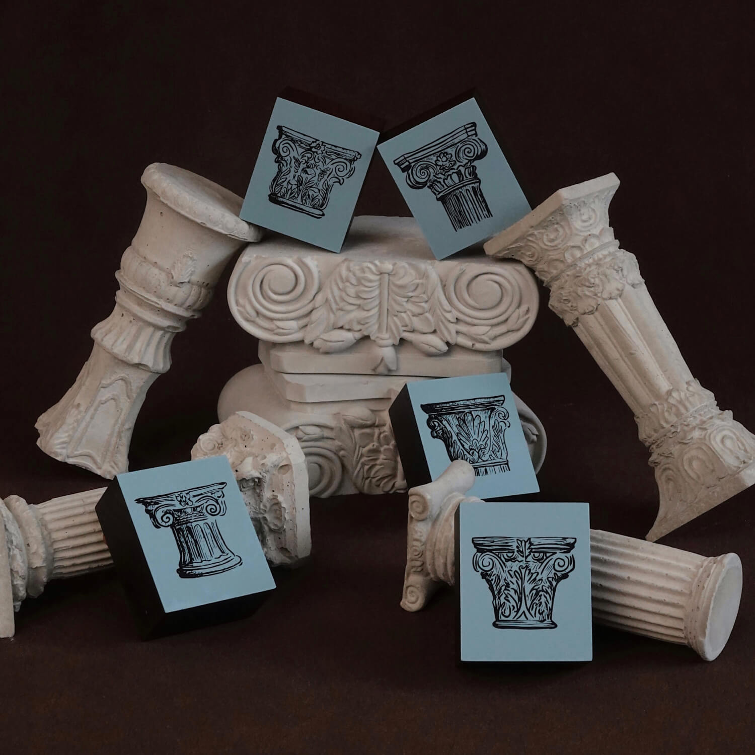 Square Studio Rome Series Wooden Stamp Set – Roman Columns