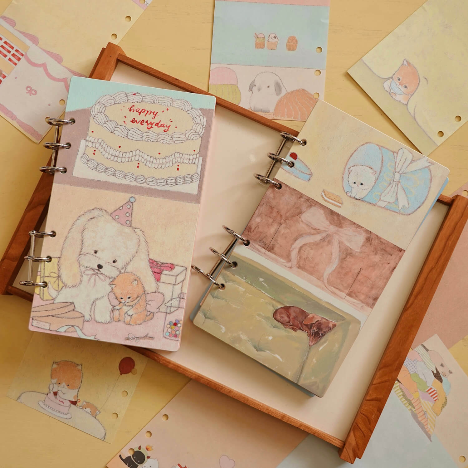 Square Studio x Pige A6 Personal Ring Planner Refill – Illustrated Pages