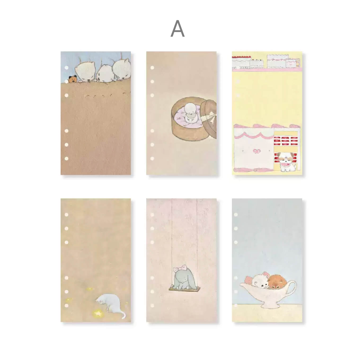Square Studio x Pige A6 Personal Ring Planner Refill – Illustrated Pages