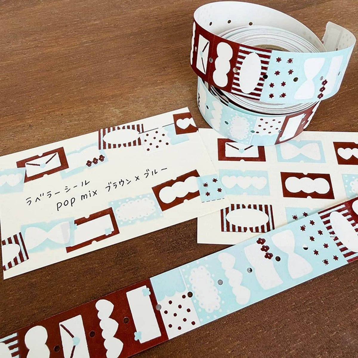 Stamp Marche Label Stickers – POPMix Brown × Blue