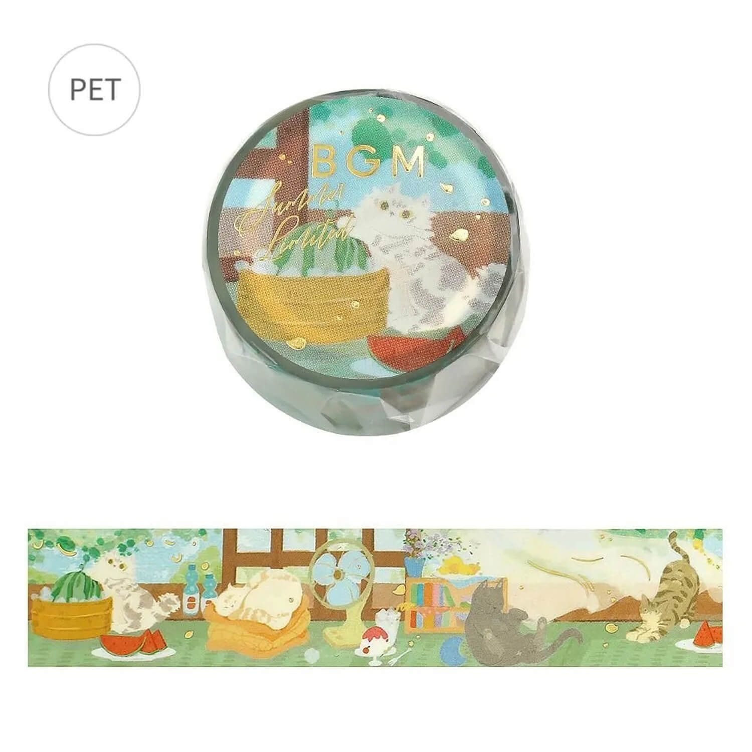 (Summer Limited) BGM Foil Masking Tape – Cats' Summer Vacation