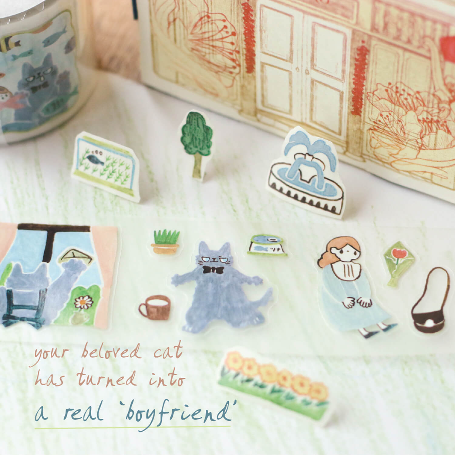 Teayou Kiss-Cut PET Tape – Neko Boyfriend Vol. 1