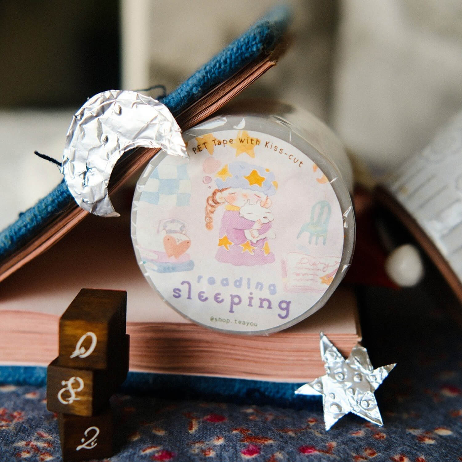 Teayou Kiss-Cut PET Tape – Reading Sleeping
