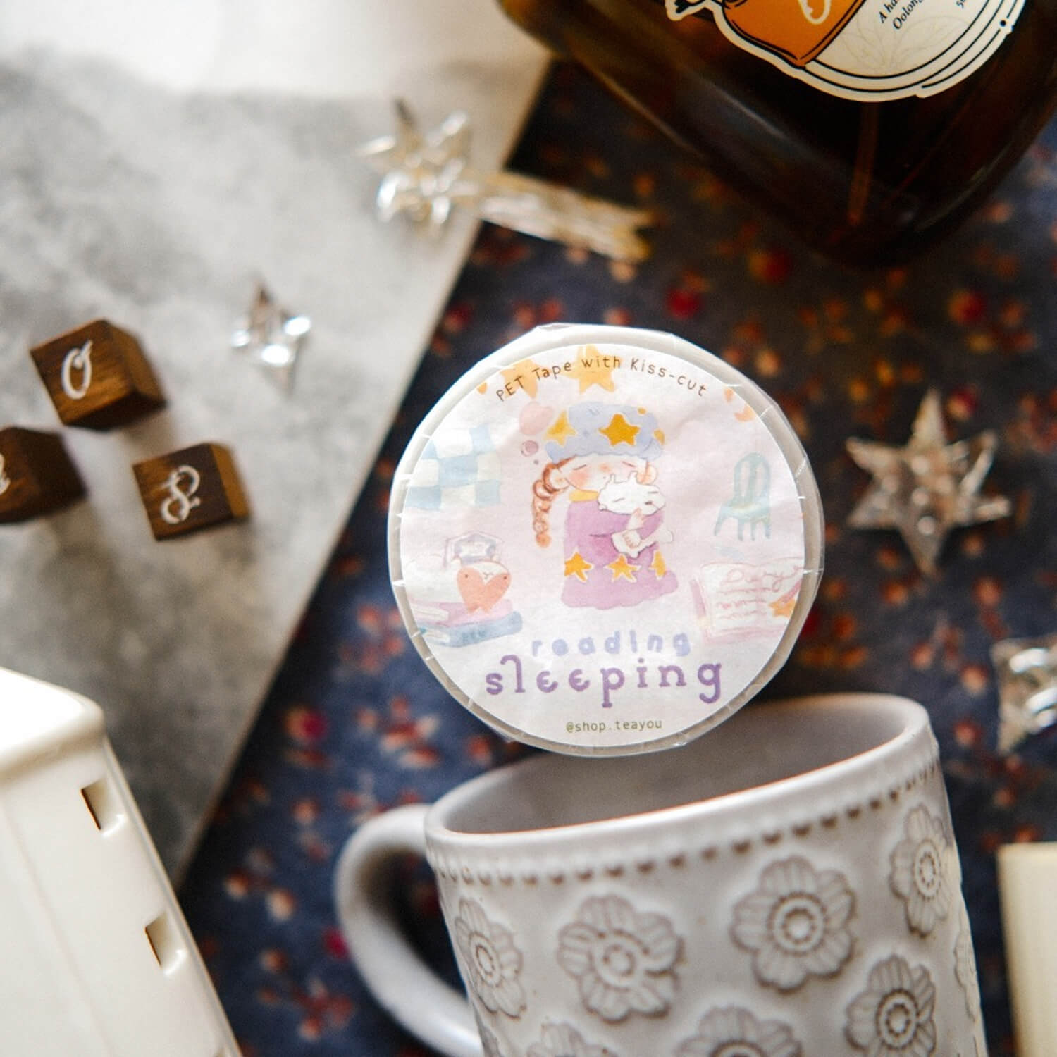 Teayou Kiss-Cut PET Tape – Reading Sleeping