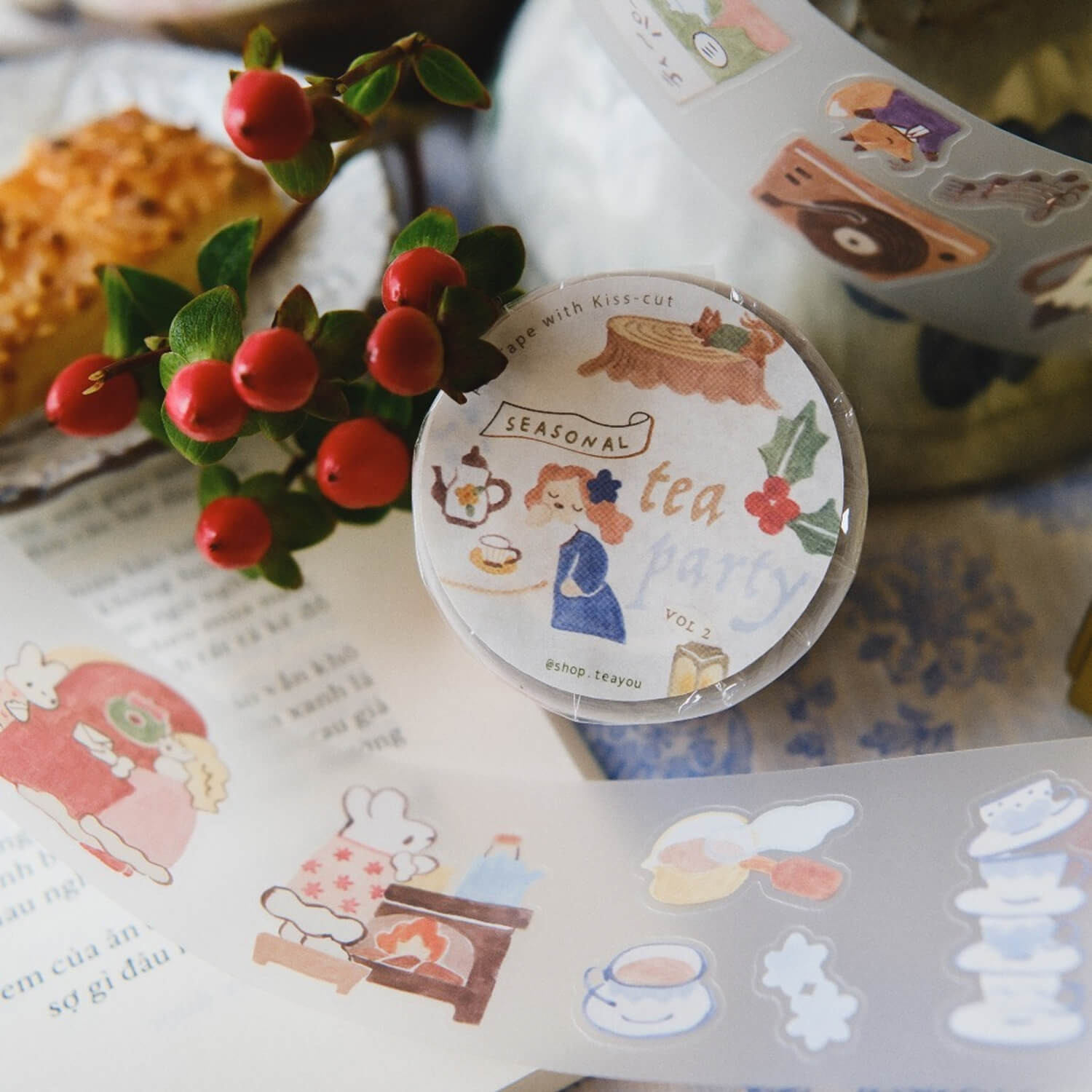 Teayou Kiss-Cut PET Tape – Seasonal Tea Party Vol. 2