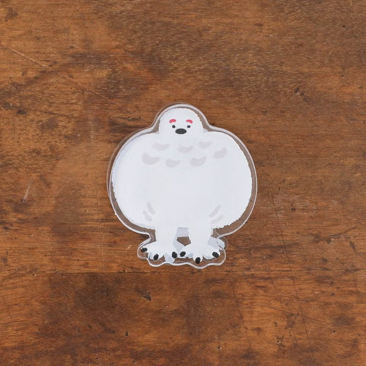 Tegamisha x Ayano Kinoshita Reversible Acrylic Clip – Ptarmigan in Winter and Summer Plumage