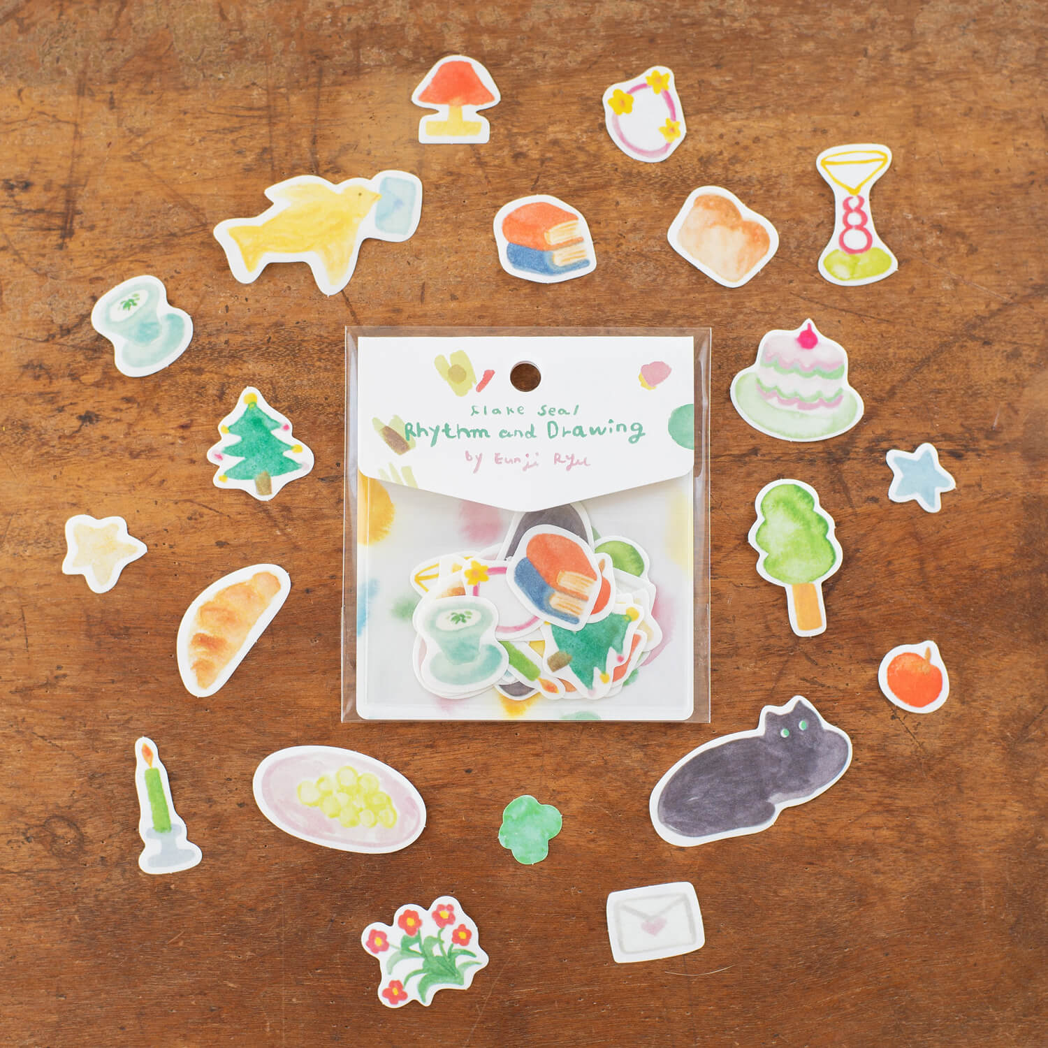 Tegamisha x Eunji Ryu Flake Stickers – Rhythm and Drawing