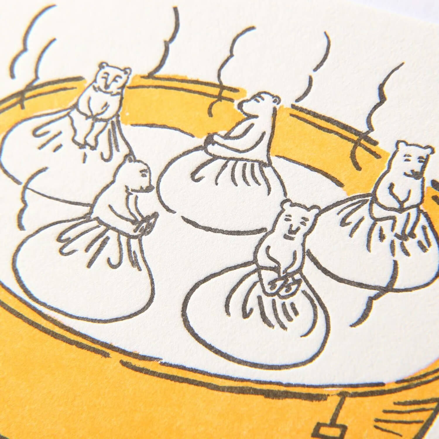 Tegamisha x Keiko Shibata Letterpress Postcard – Polar Bear Xiao Long Bao