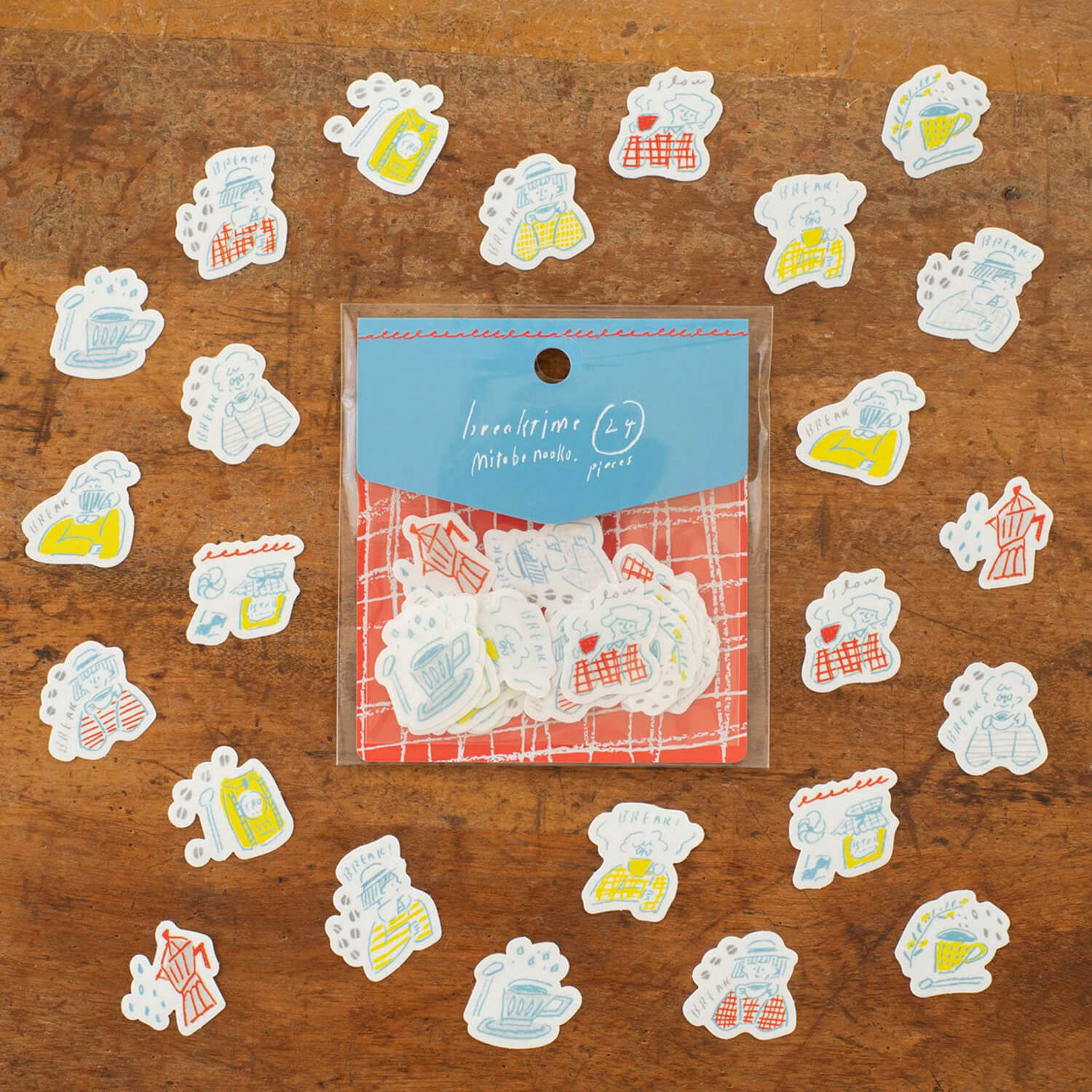 Tegamisha x Naoko Mitobe Flake Stickers – Break Time