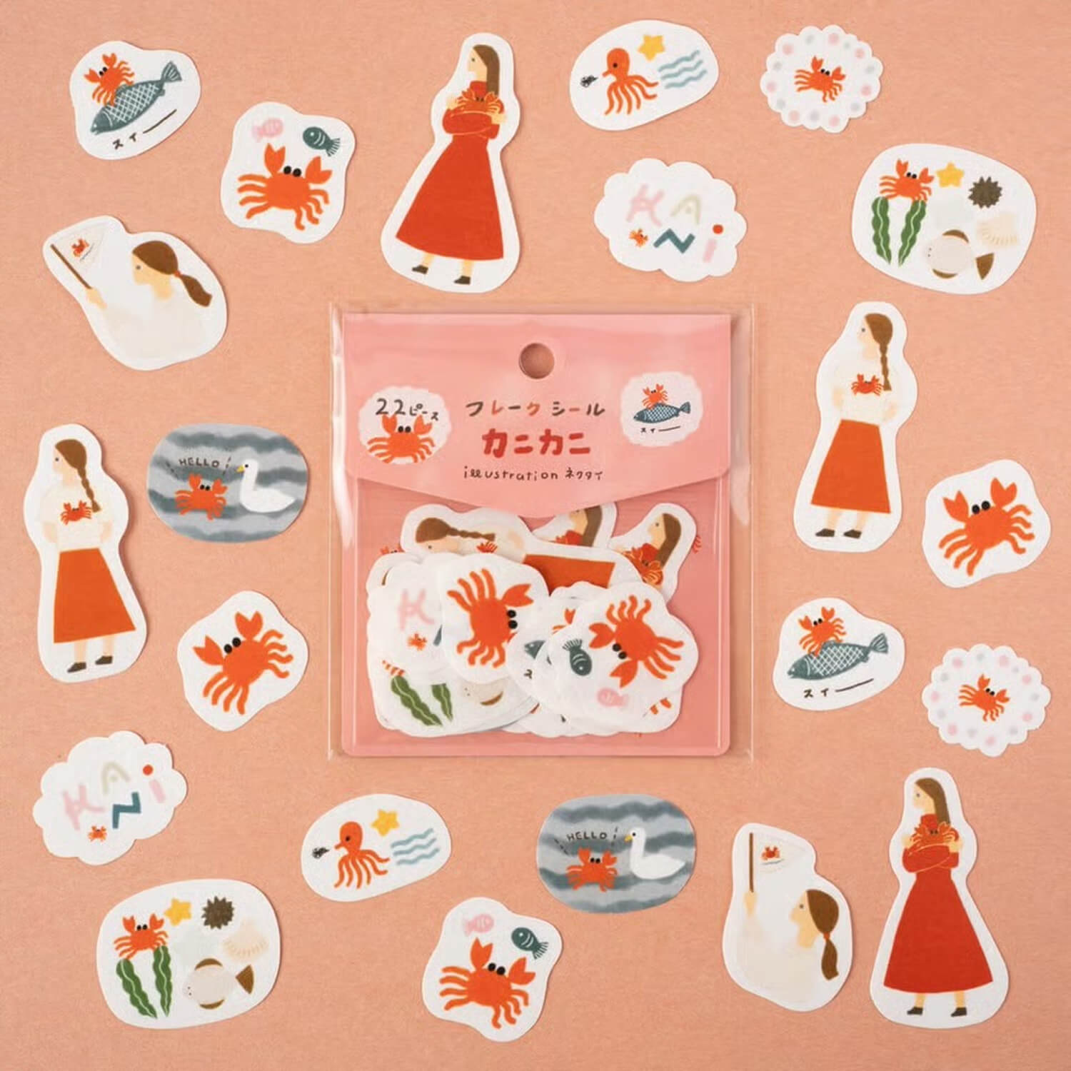 Tegamisha x Necktie Flake Stickers – Crabs