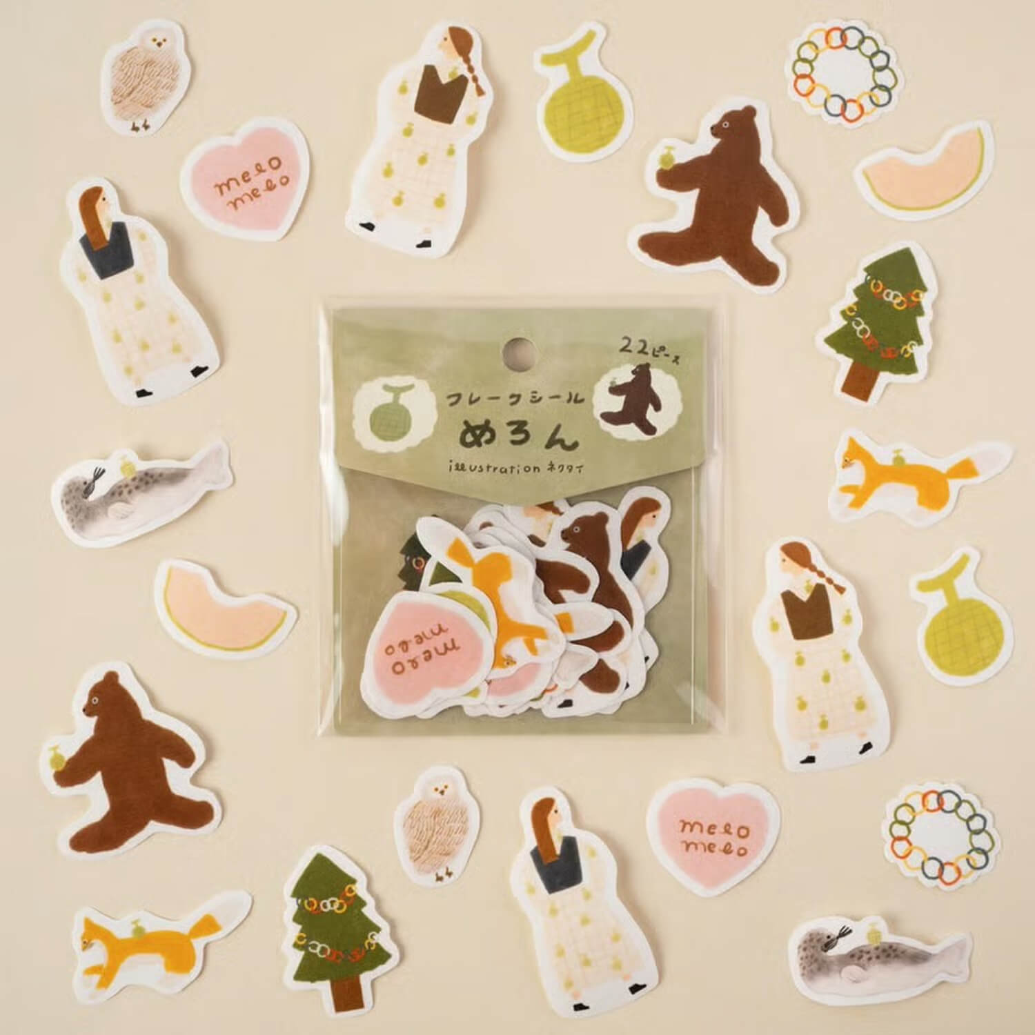 Tegamisha x Necktie Flake Stickers – Melon