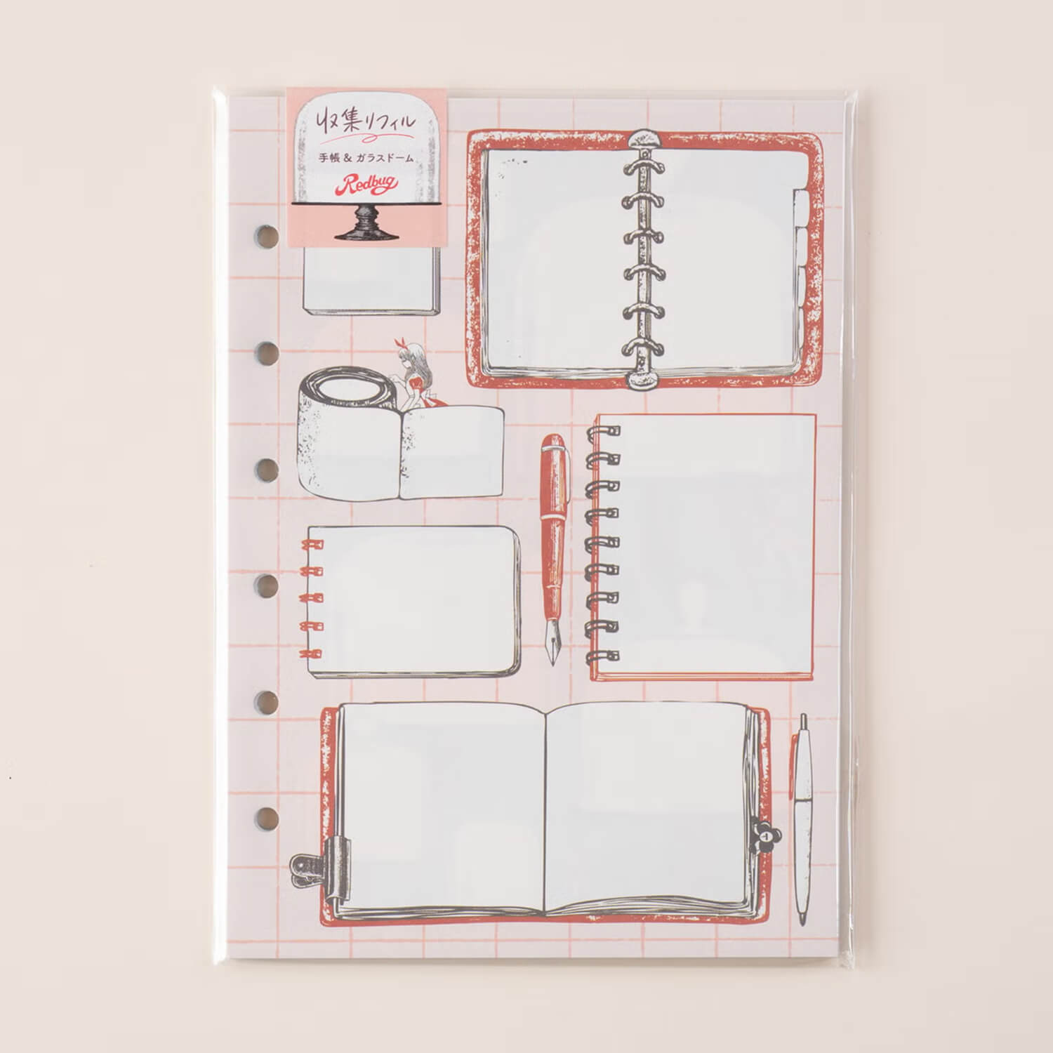 Tegamisha x Redbug Binder Memo Refill – Journal &amp; Glass Dome