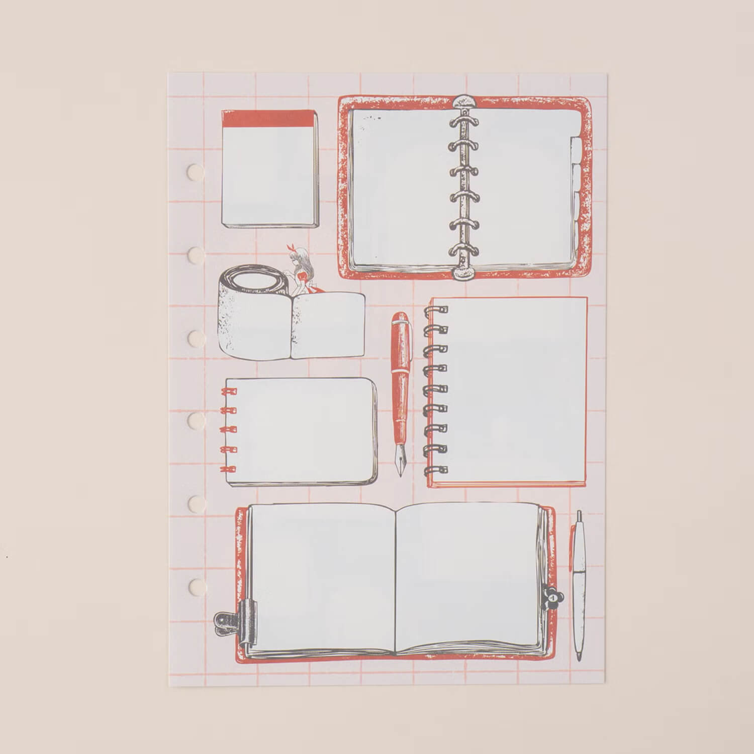 Tegamisha x Redbug Binder Memo Refill – Journal &amp; Glass Dome